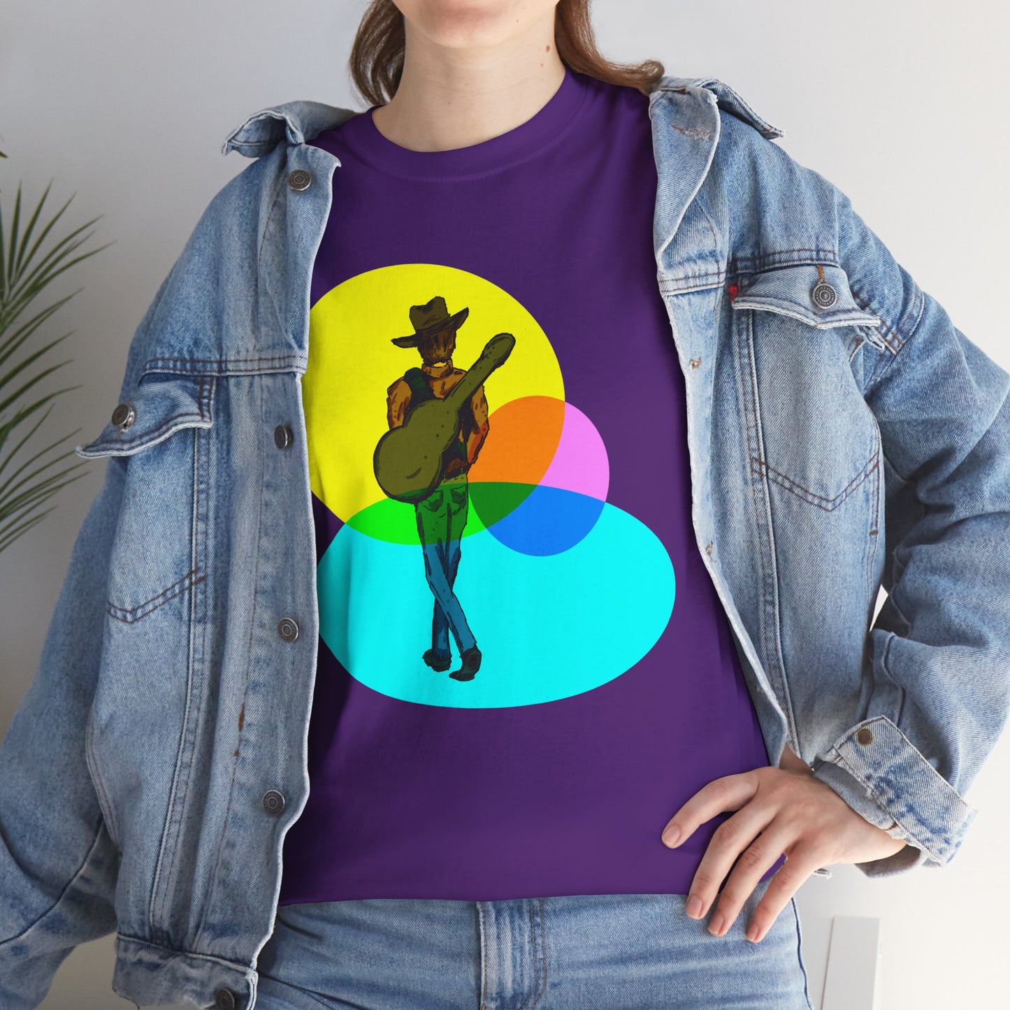 Cowboy Guitar Tee — Colorful Music T‑Shirt