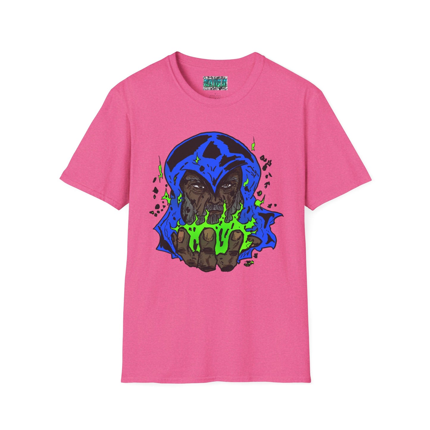 Cosmic Wizard Unisex T-Shirt - Mystical Sorcery and Magical Fire Design