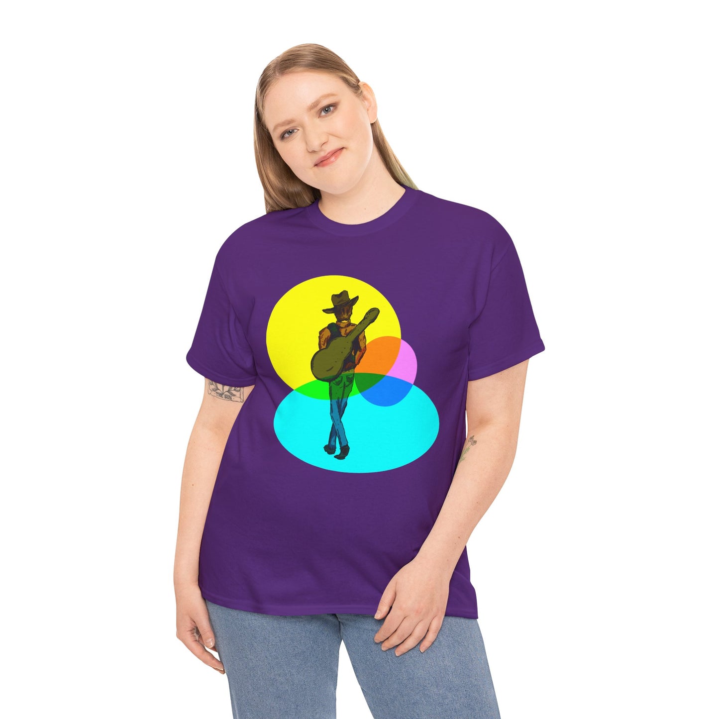 Cowboy Guitar Tee — Colorful Music T‑Shirt