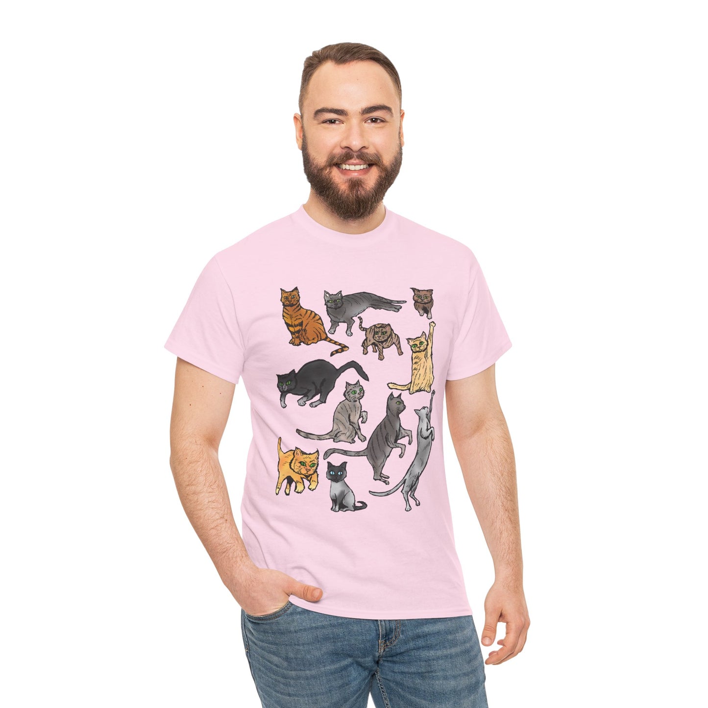 Cats Collage T-Shirt — Cute Cat Illustration Tee for Cat Lovers
