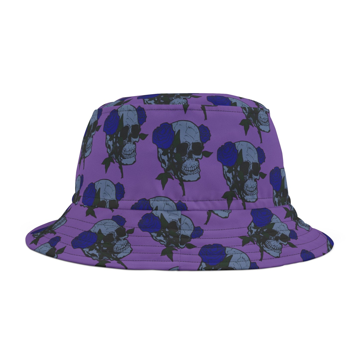 Purple Floral Skull Bucket Hat - Fun Summer Accessory, Stylish Gift for Festivals, Beach Days, Travel, Casual Wear, Photography