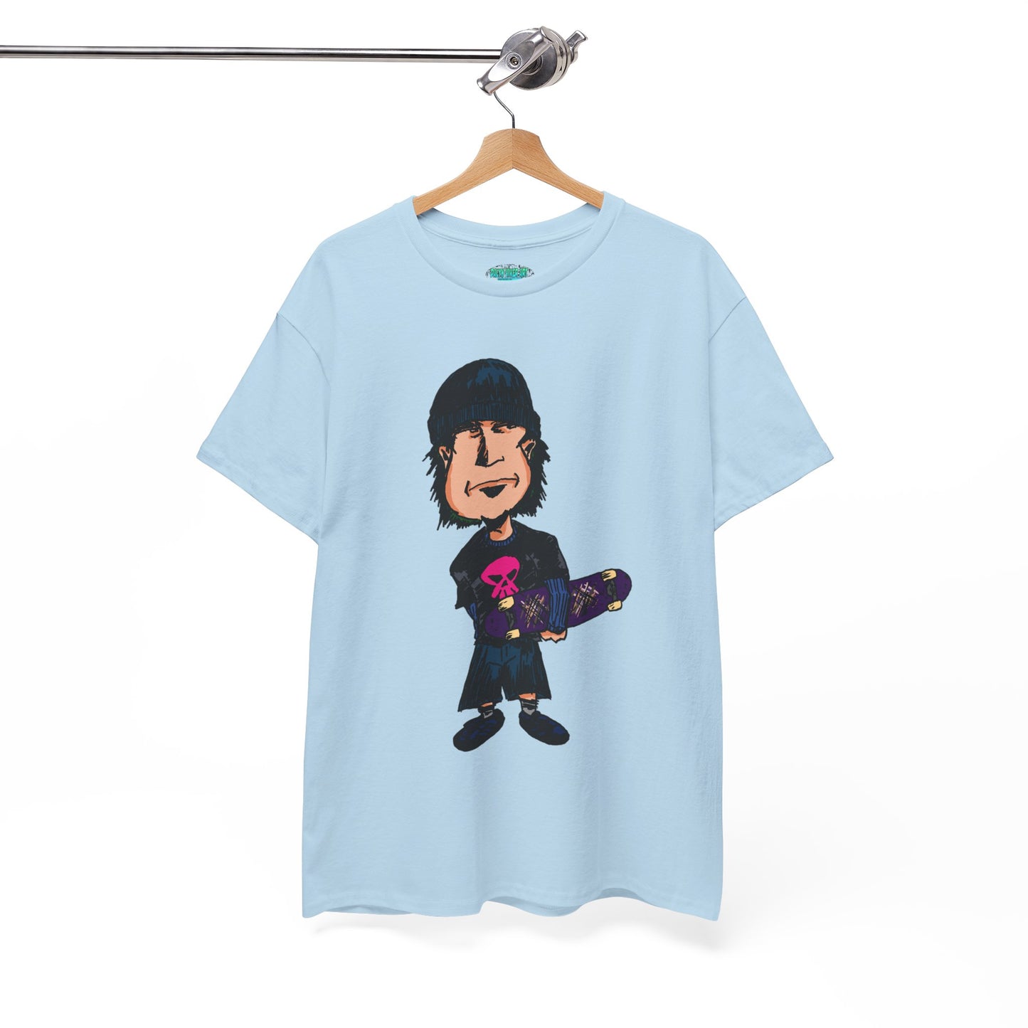 Rude Skater Dude - Skate Punk - Skater Kid Cartoon T‑Shirt — Cute Skateboarder Graphic Tee