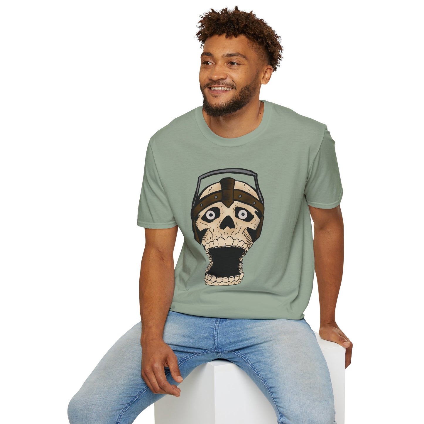 Electric Screaming Skull Unisex Softstyle T-Shirt