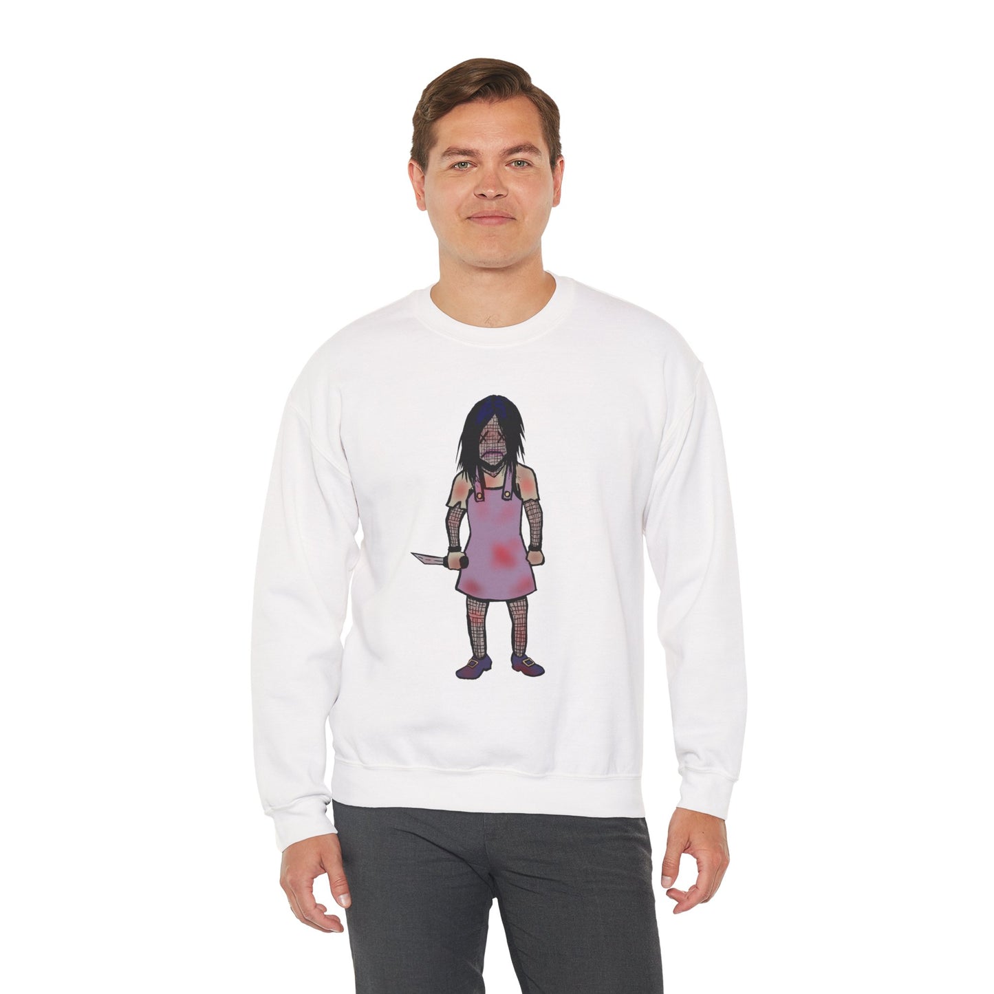 Evil Doll Edgy Graphic Sweatshirt for Unique Style