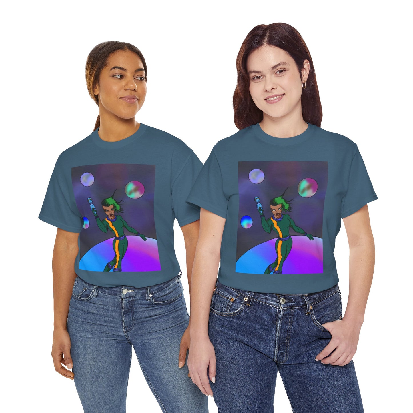 Cosmic Hero Vibe Tee - Unisex Heavy Cotton Tee, Space Art Shirt, Retro Sci-Fi T-Shirt, Gift for Space Lovers, Unique Graphic Tee