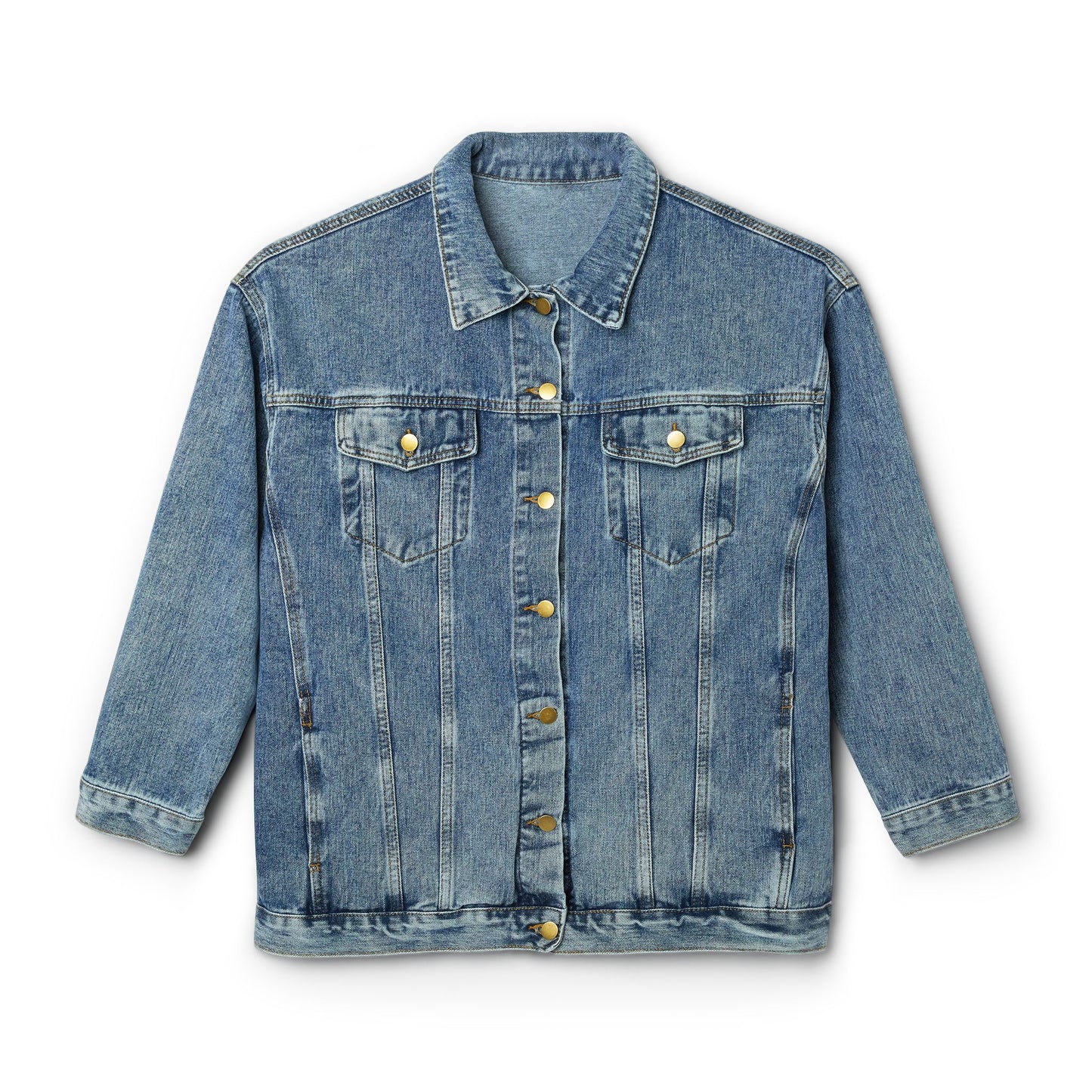 Women's Denim Jacket with Vintage Cowboy Horseback