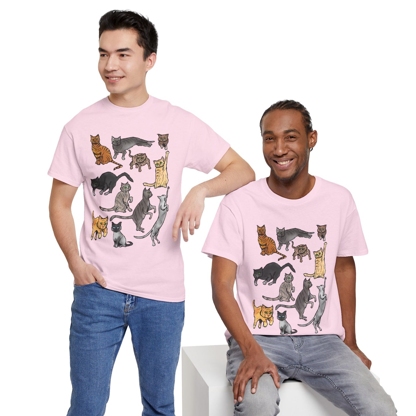 Cats Collage T-Shirt — Cute Cat Illustration Tee for Cat Lovers