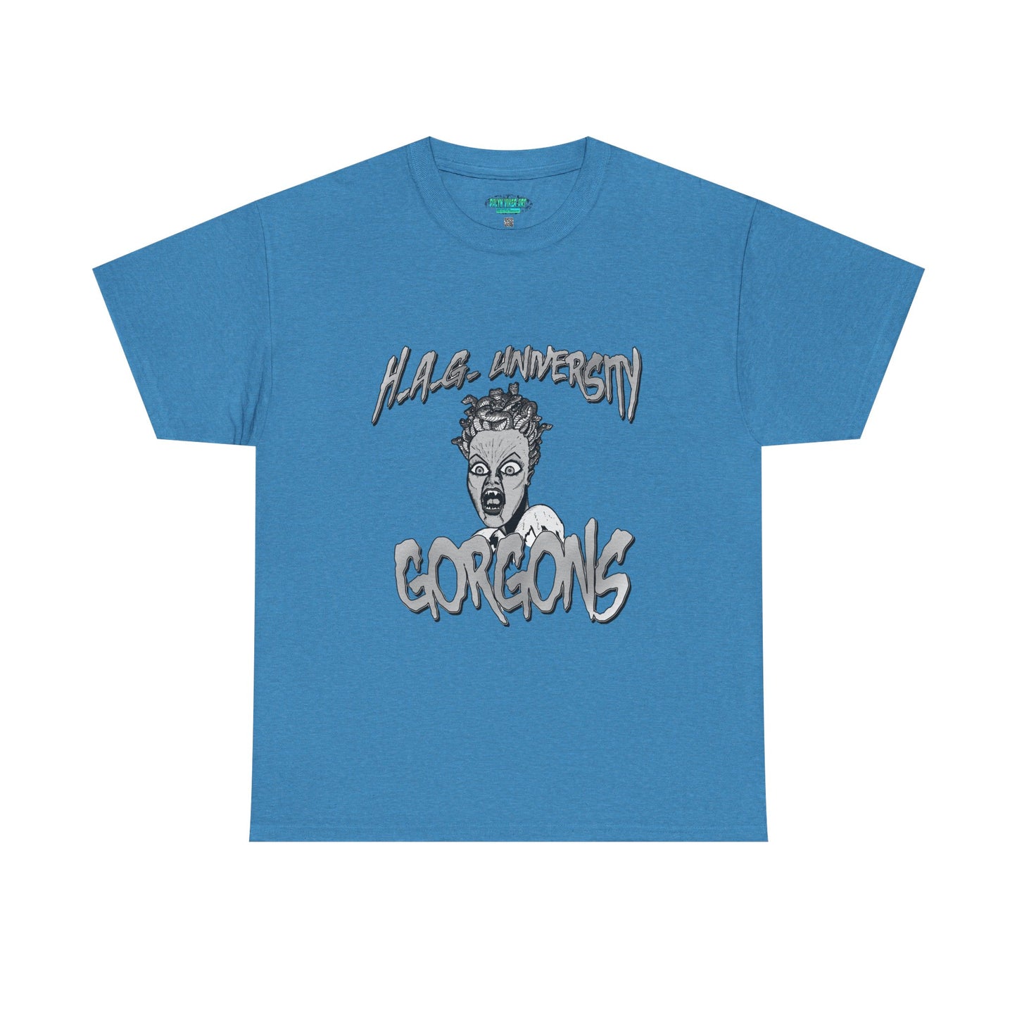 Graphic Tee with Gorgon Mascot - Greek Mythology University Unisex Shirt