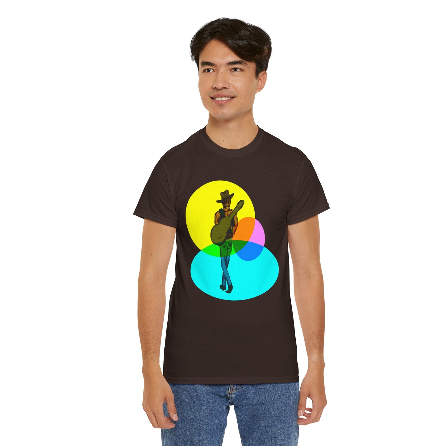Cowboy Guitar Tee — Colorful Music T‑Shirt