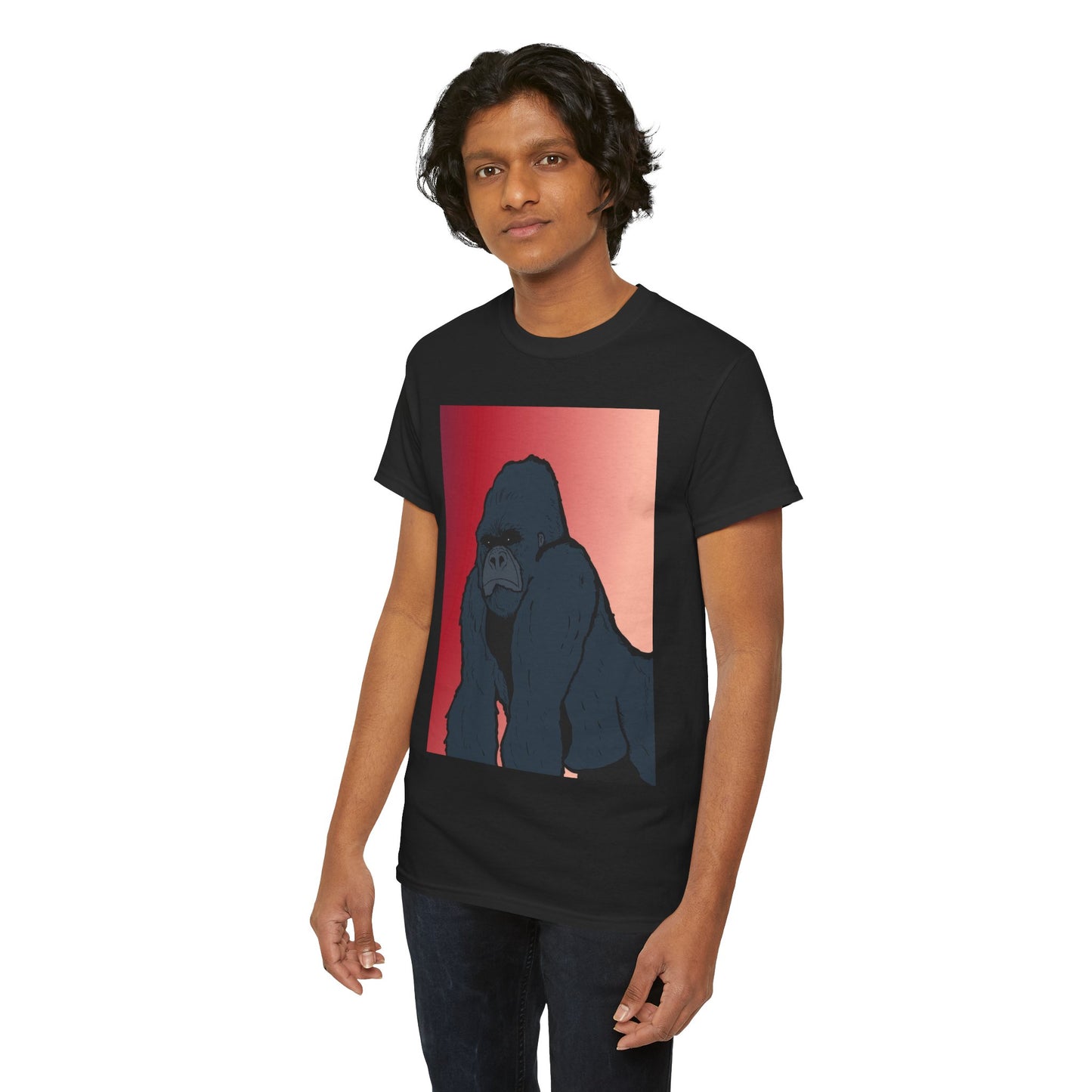 Gorilla Graphic Tee — Vintage Sunset Primate Illustration Shirt