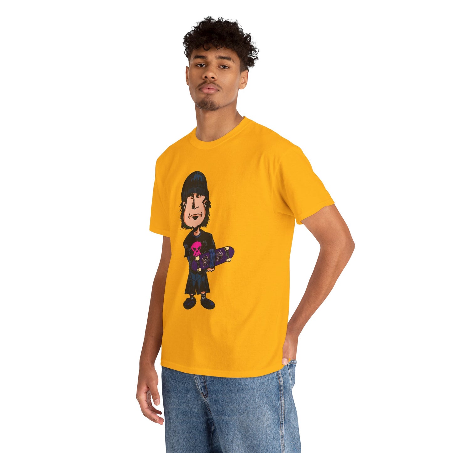 Rude Skater Dude - Skate Punk - Skater Kid Cartoon T‑Shirt — Cute Skateboarder Graphic Tee