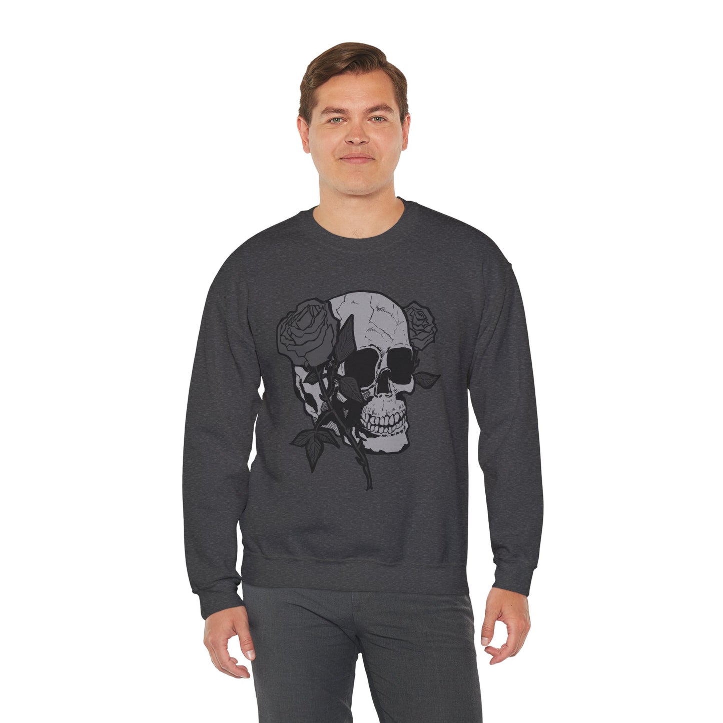 Skull and Roses Crewneck Sweatshirt - Unisex Heavy Blend™