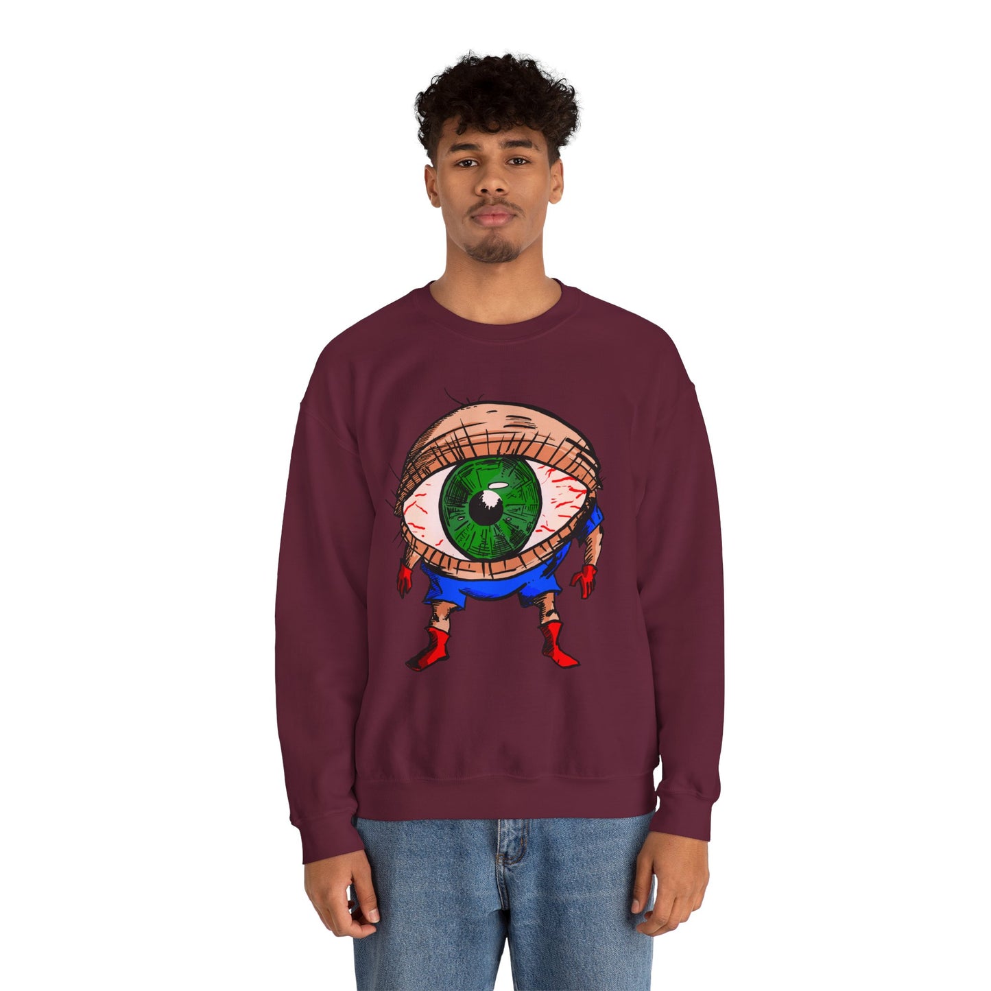 Terrif-EYE-ing Unique Cartoon Eye Sweatshirt - Unisex Heavy Blend™