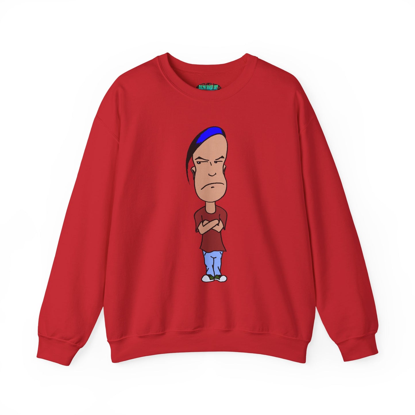 Smug Cartoon Graphic Crewneck Sweatshirt for Casual Style