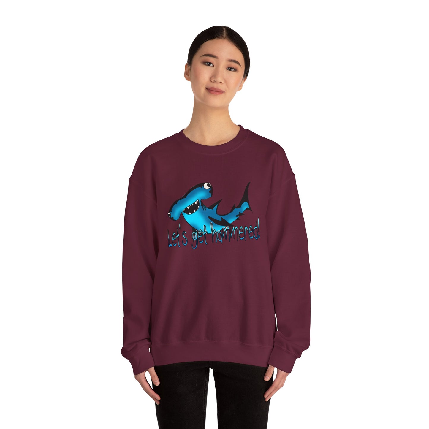 Harley Hammerhead Playful Shark Sweatshirt - 'Let's Get Hammered' Crewneck