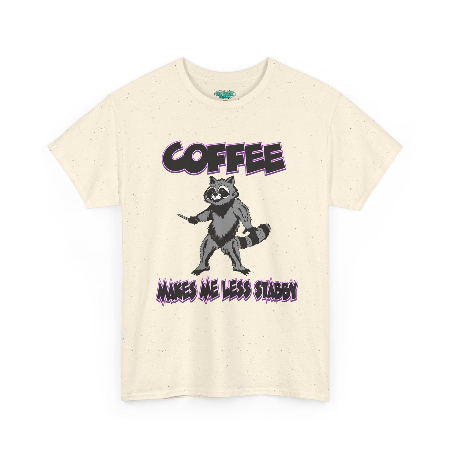 Funny Coffee Raccoon Unisex Heavy Cotton Tee