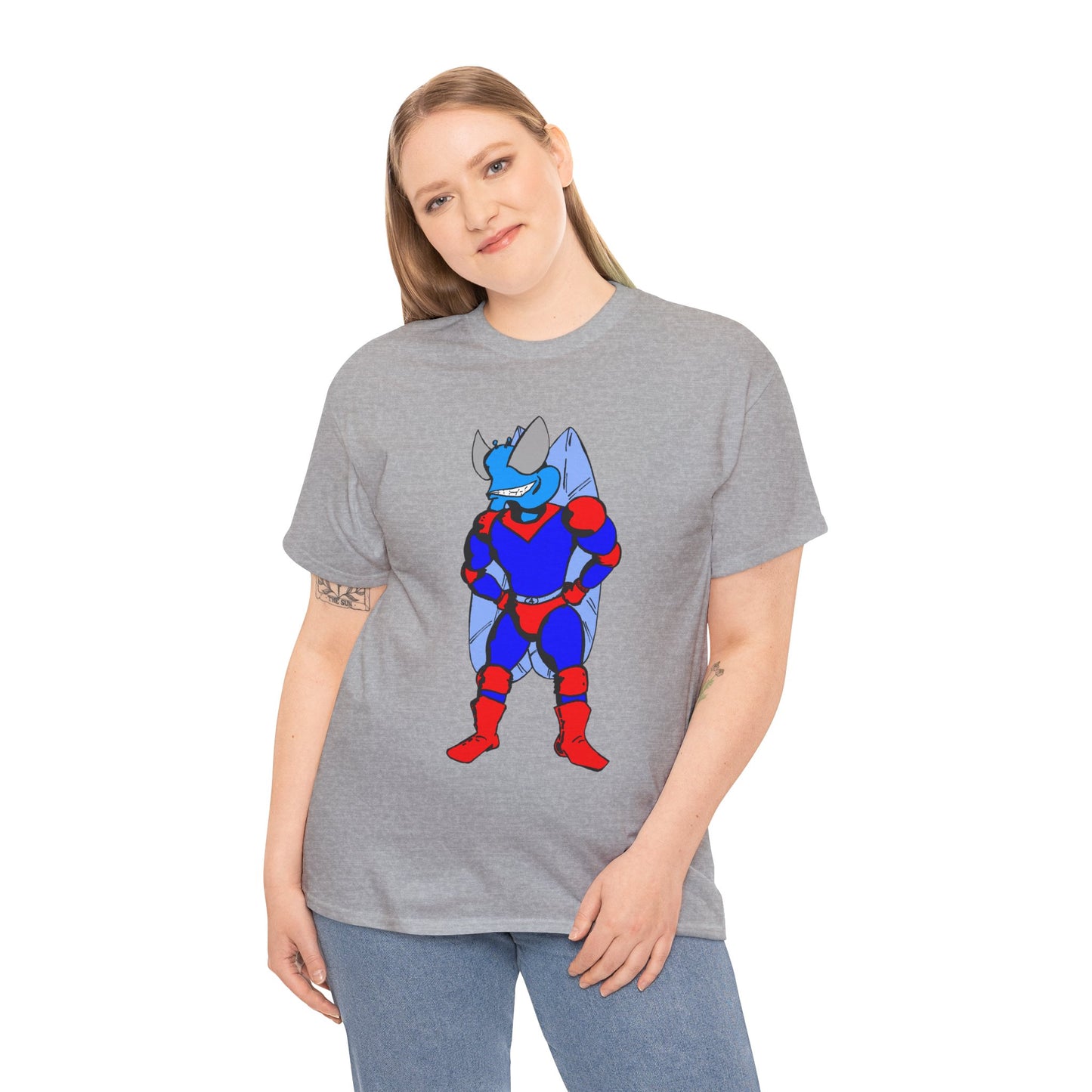 Astro-Fly Hero Graphic Tee - Blue & Red Superhero T-Shirt