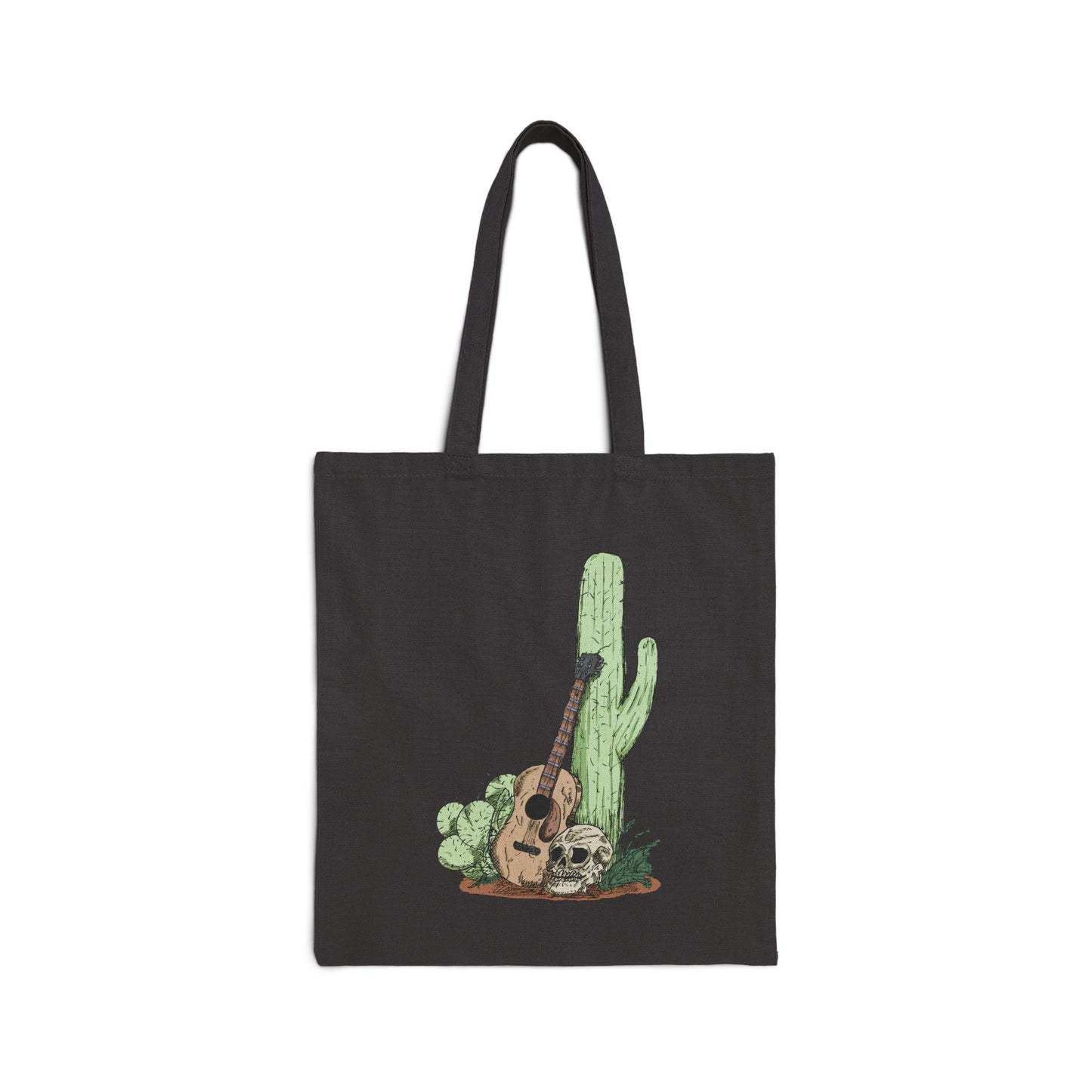 Desert Guitar Canvas Tote Bag – Cactus & Guitar Eco Shopper