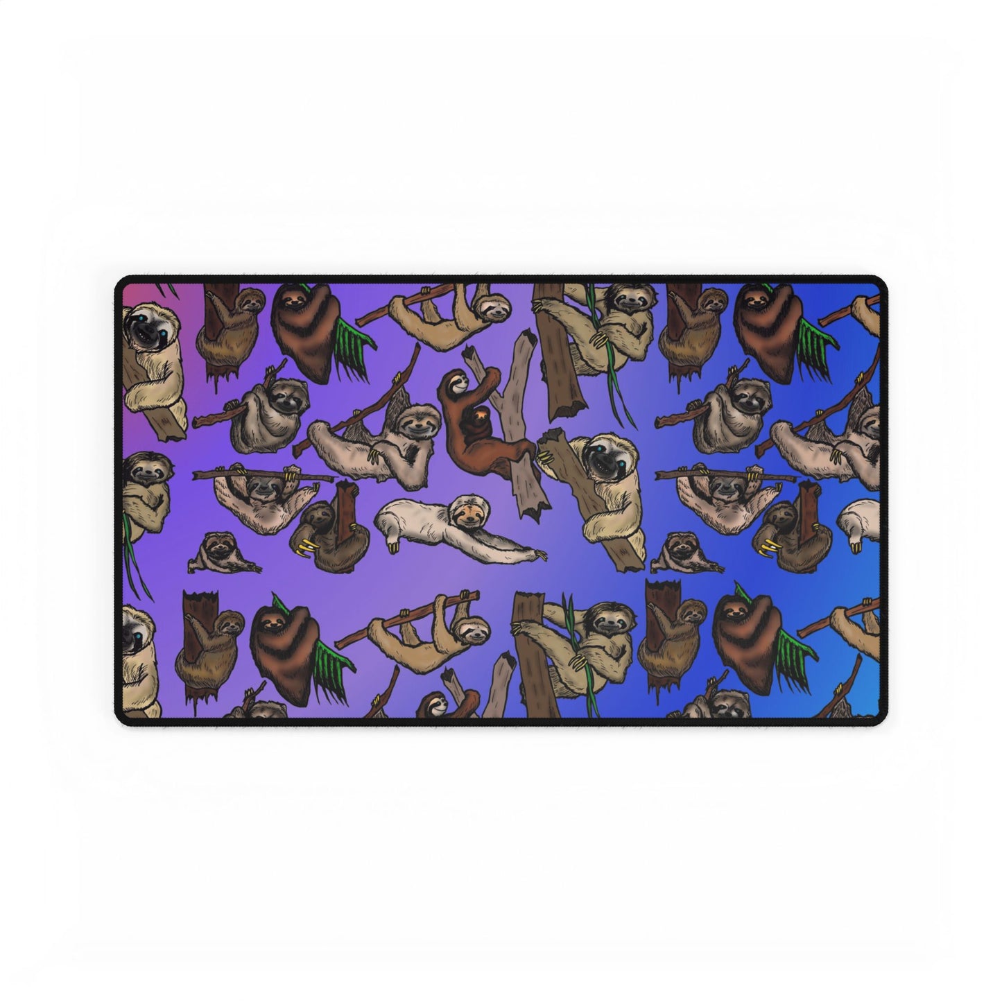 Sloth Pattern Desk Mat – Cute Relaxing Animal Mousepad for Office & Gaming and Card Playing Mat
