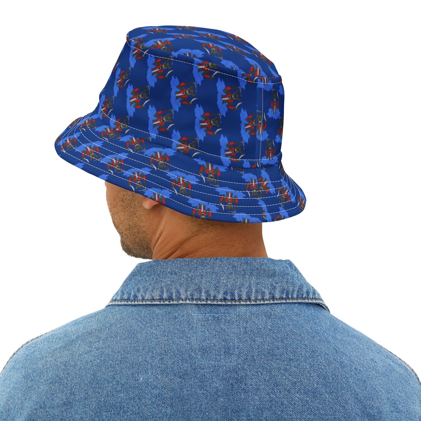 Blue Skeleton Pirate Bucket Hat for Summer Fun