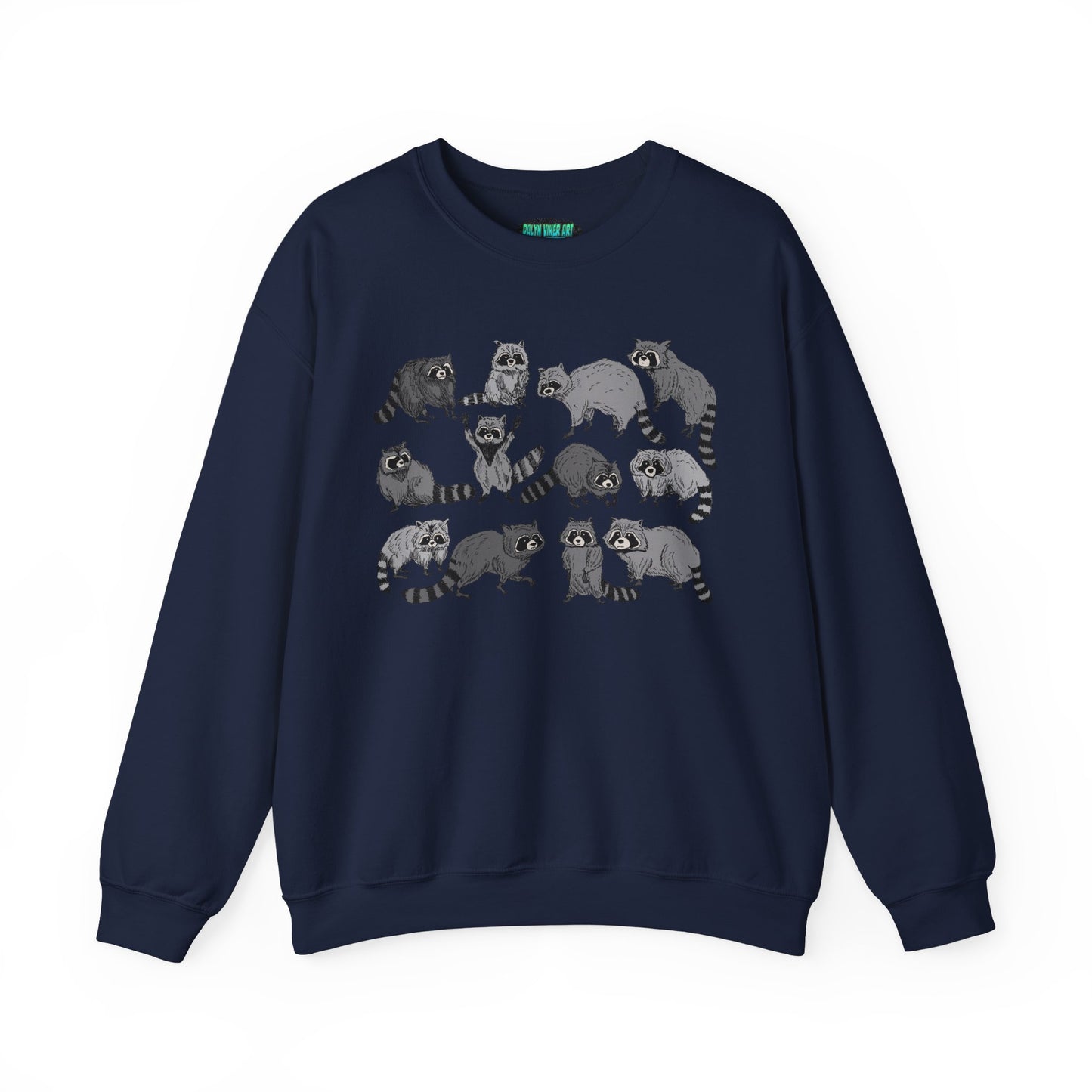 Playful Raccoon Crewneck Sweatshirt - Unisex Heavy Blend