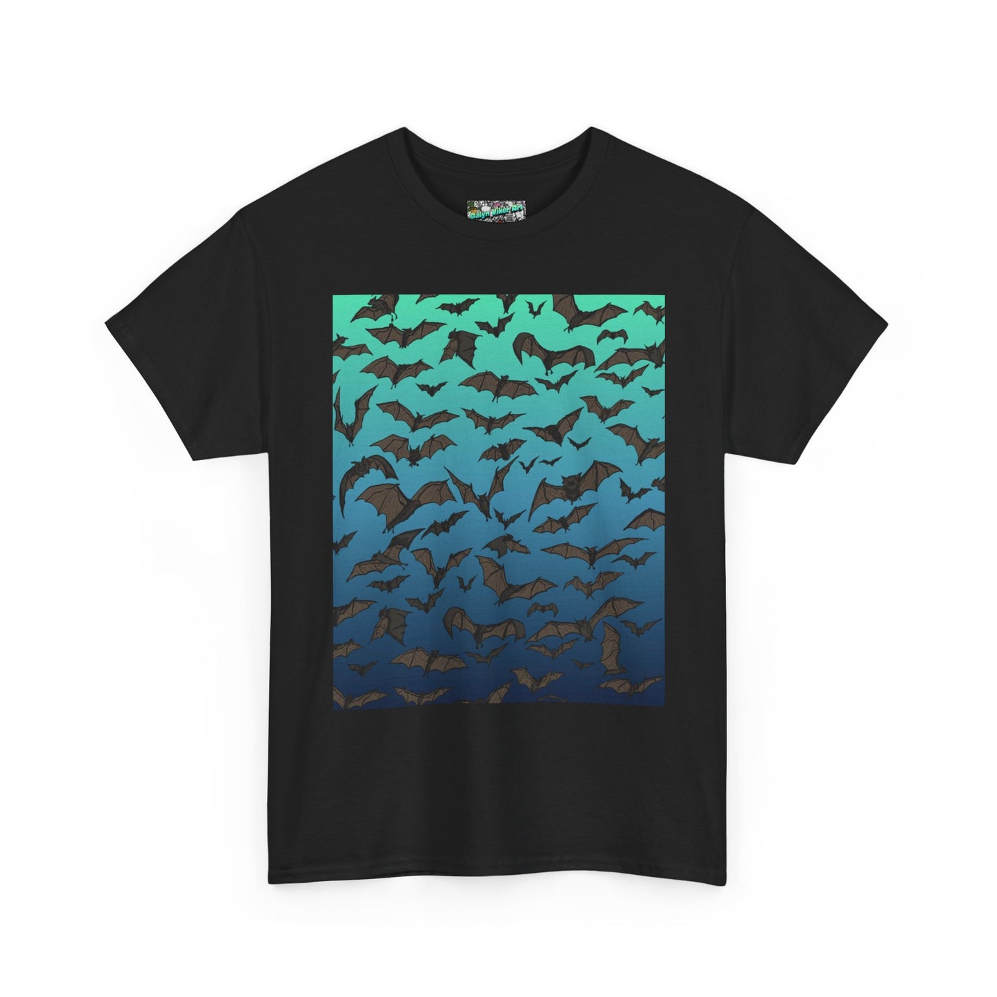 Bat Swarm Graphic Tee — Gradient Night Flight T-Shirt