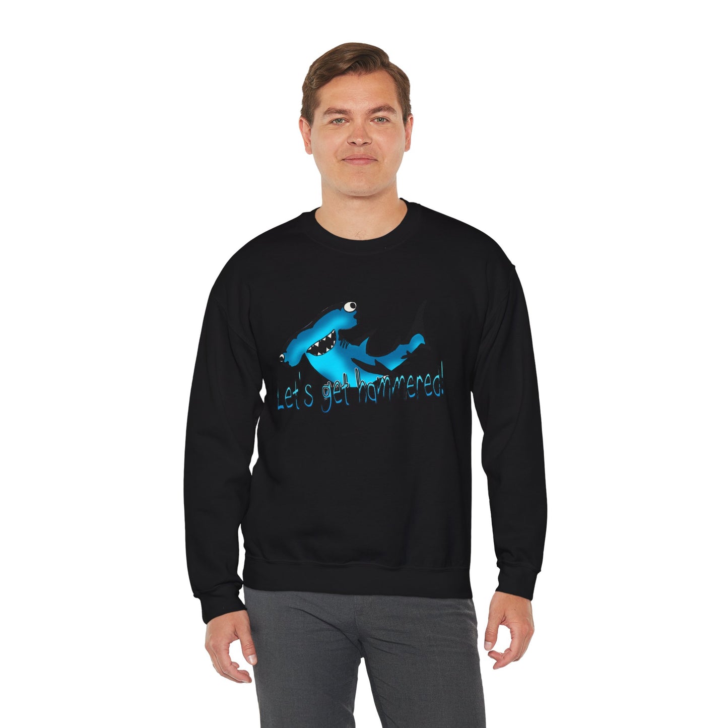 Harley Hammerhead Playful Shark Sweatshirt - 'Let's Get Hammered' Crewneck