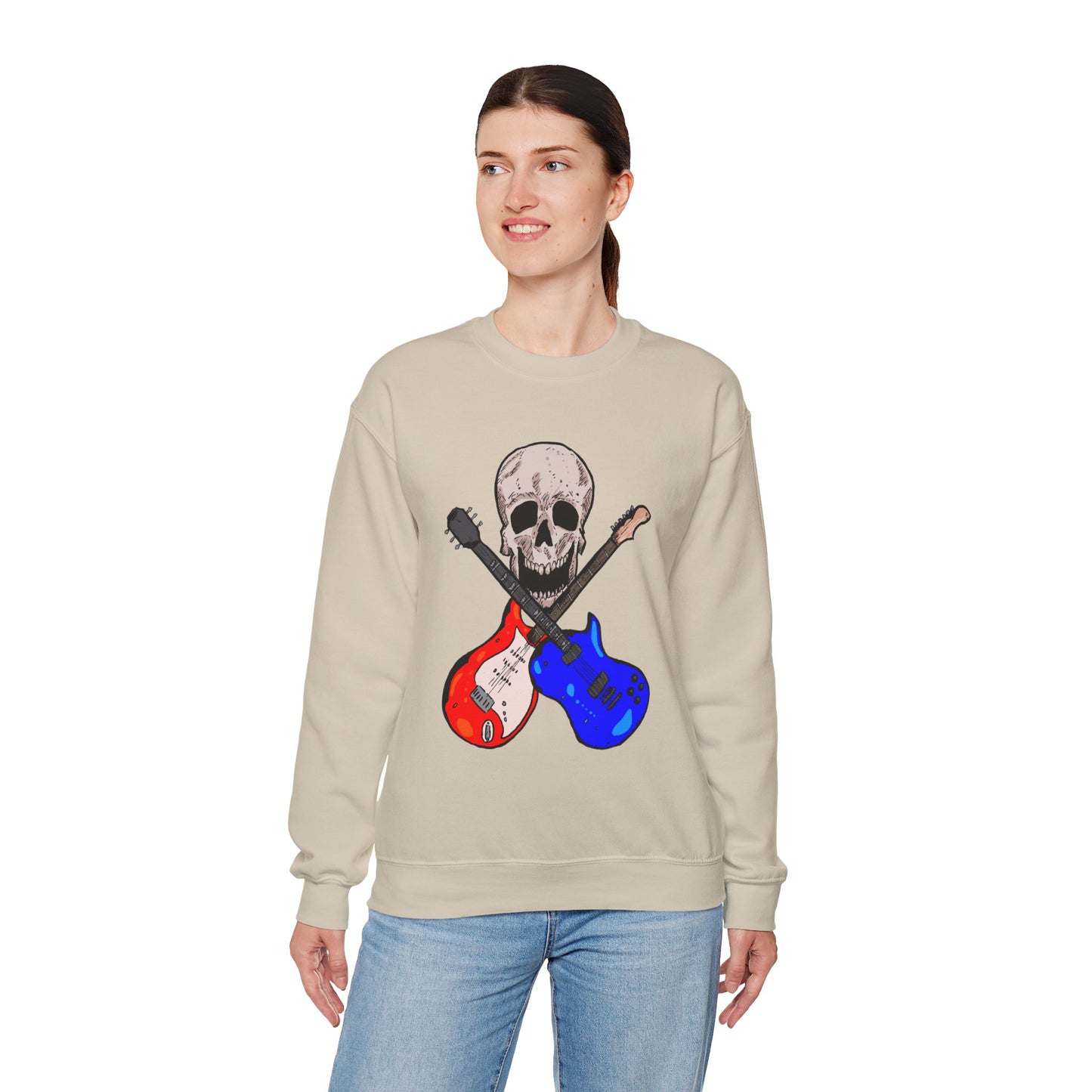 Skull and Guitar Crewneck Sweatshirt