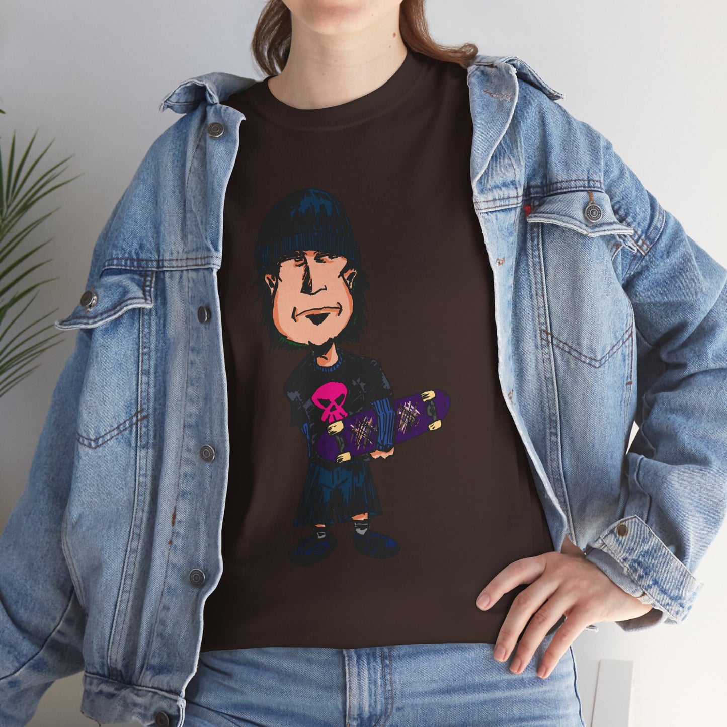 Rude Skater Dude - Skate Punk - Skater Kid Cartoon T‑Shirt — Cute Skateboarder Graphic Tee