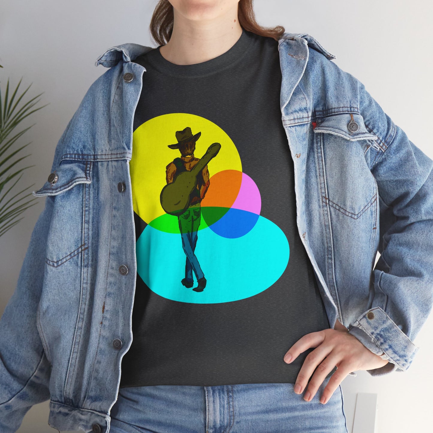 Cowboy Guitar Tee — Colorful Music T‑Shirt