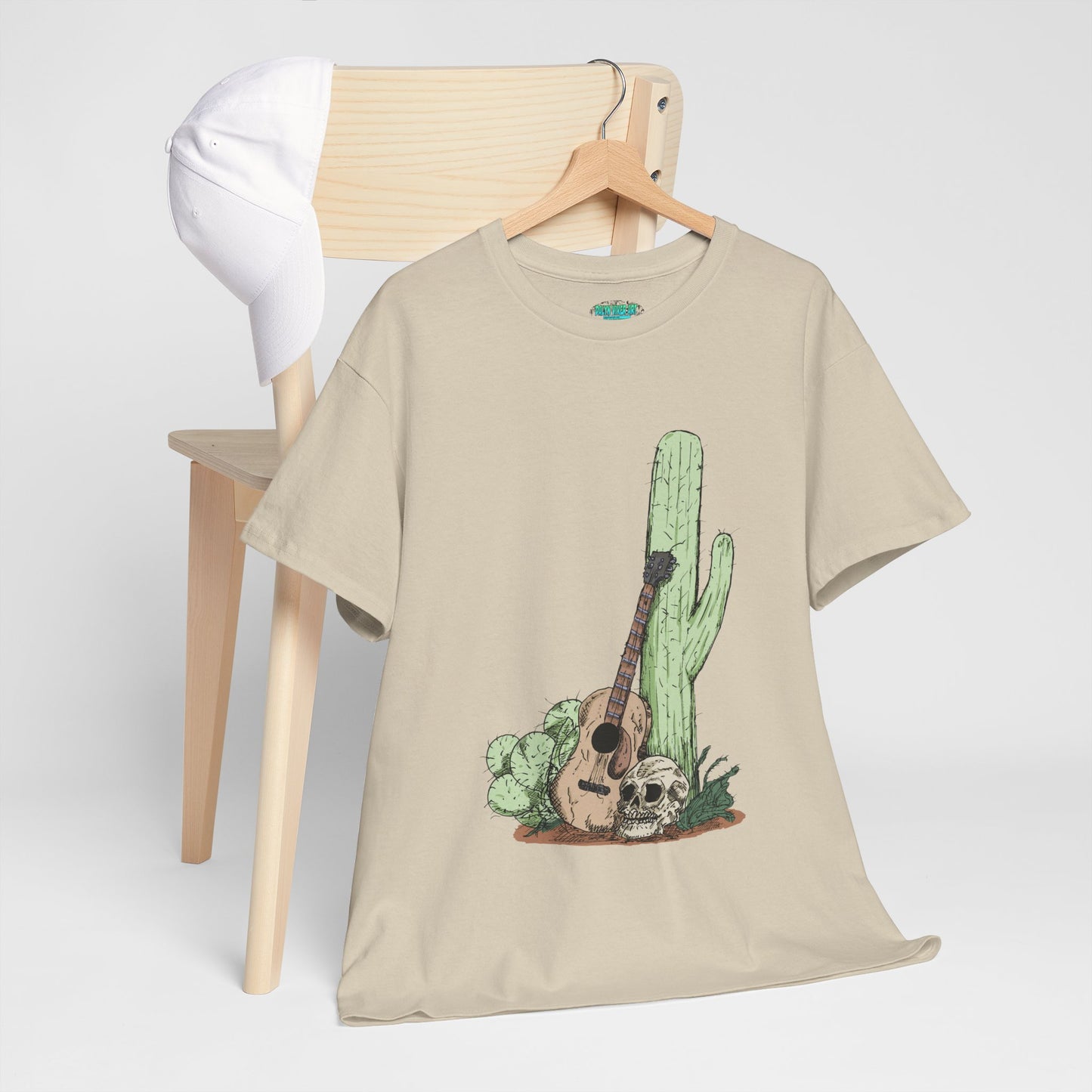 Desert Vibe Graphic Tee - Unisex Heavy Cotton Shirt, Boho Cactus Shirt, Guitar Lover's Gift, Summer Top, Music T-Shirt