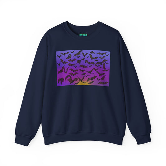 Bat-Themed Unisex Crewneck Sweatshirt - Perfect for Halloween & Everyday Wear