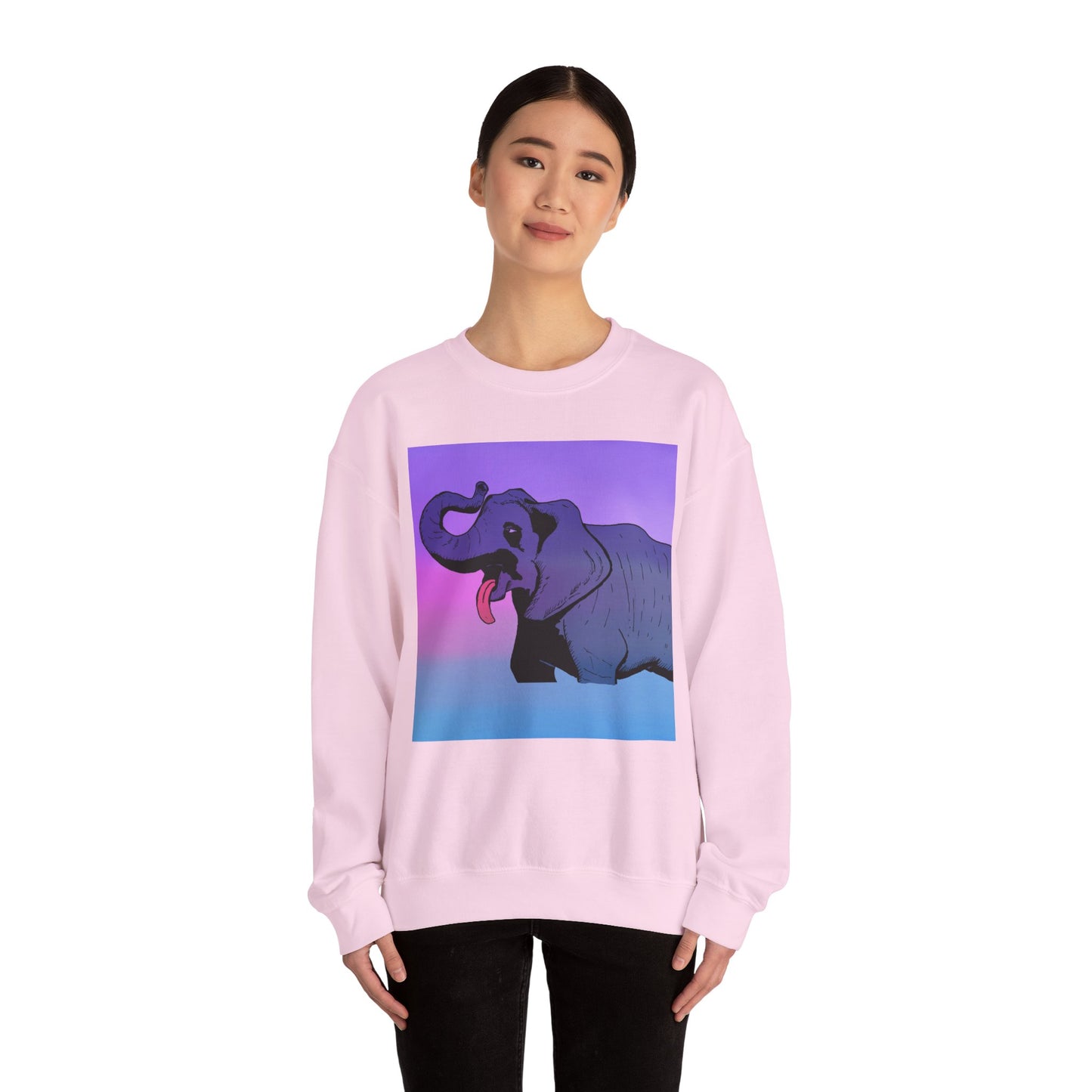 Elephant Art Unisex Crewneck Sweatshirt – Vibrant and Cozy Statement Piece