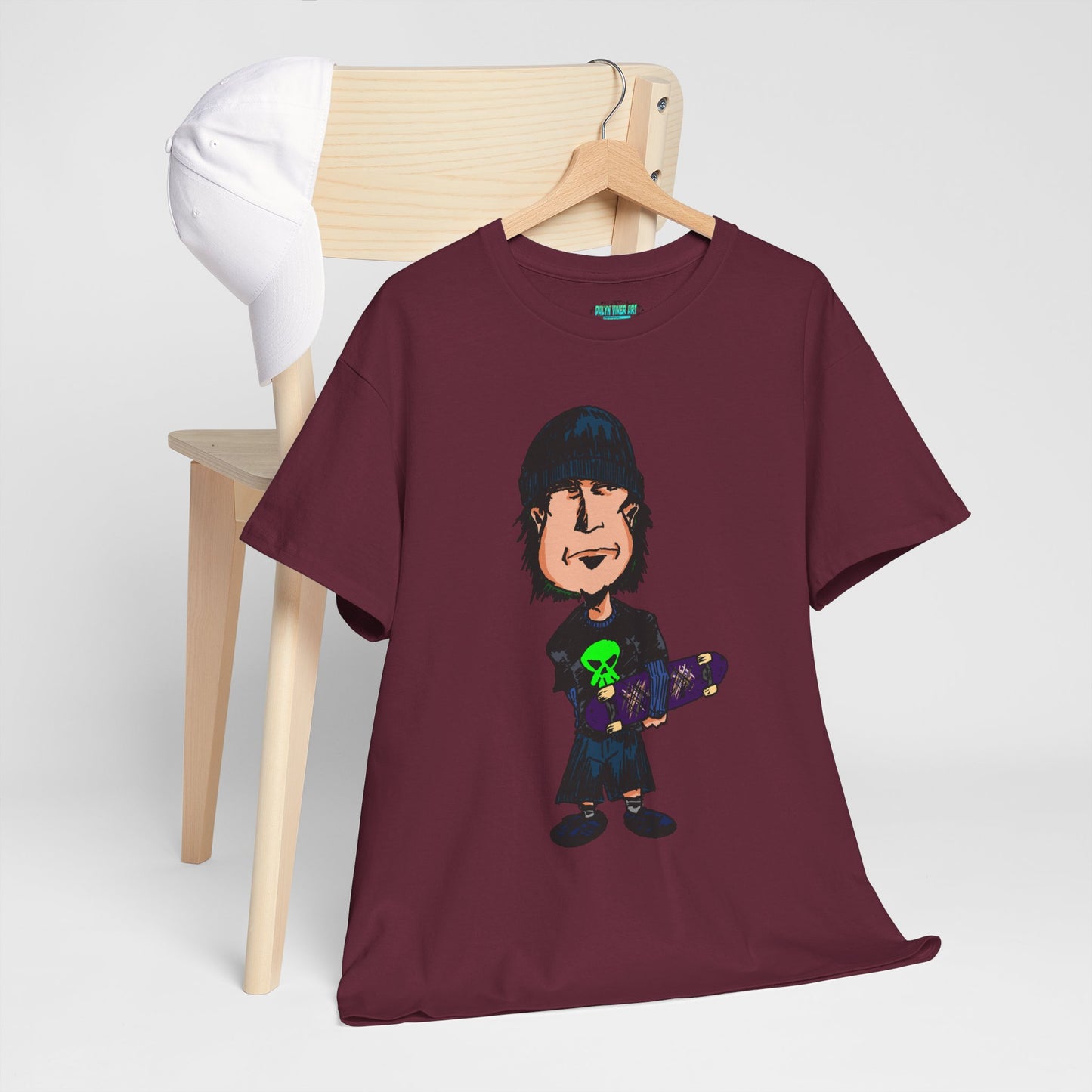 Rude Skater Dude - Skate Punk Cartoon Tee – Boy with Skateboard Graphic Shirt