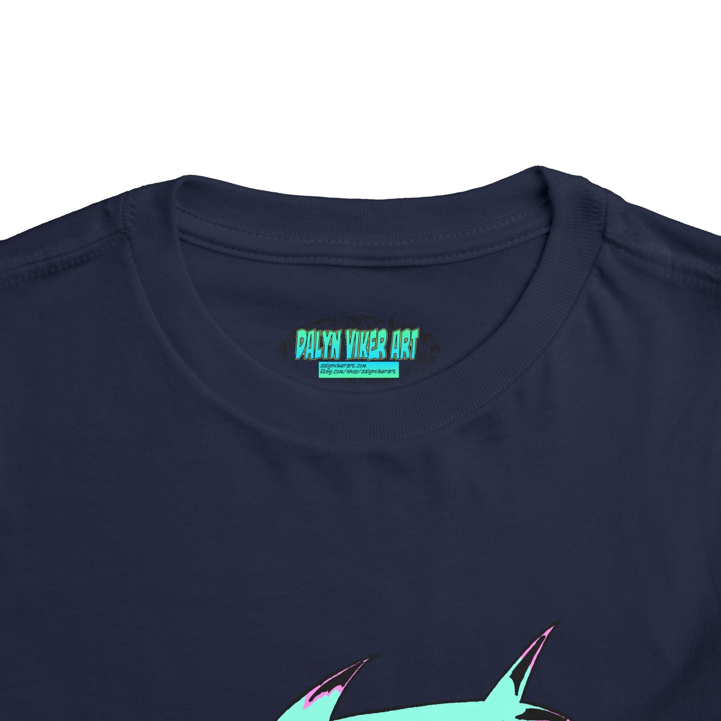 Toddler Tee — Cute Teal Shark Graphic Kids T‑Shirt