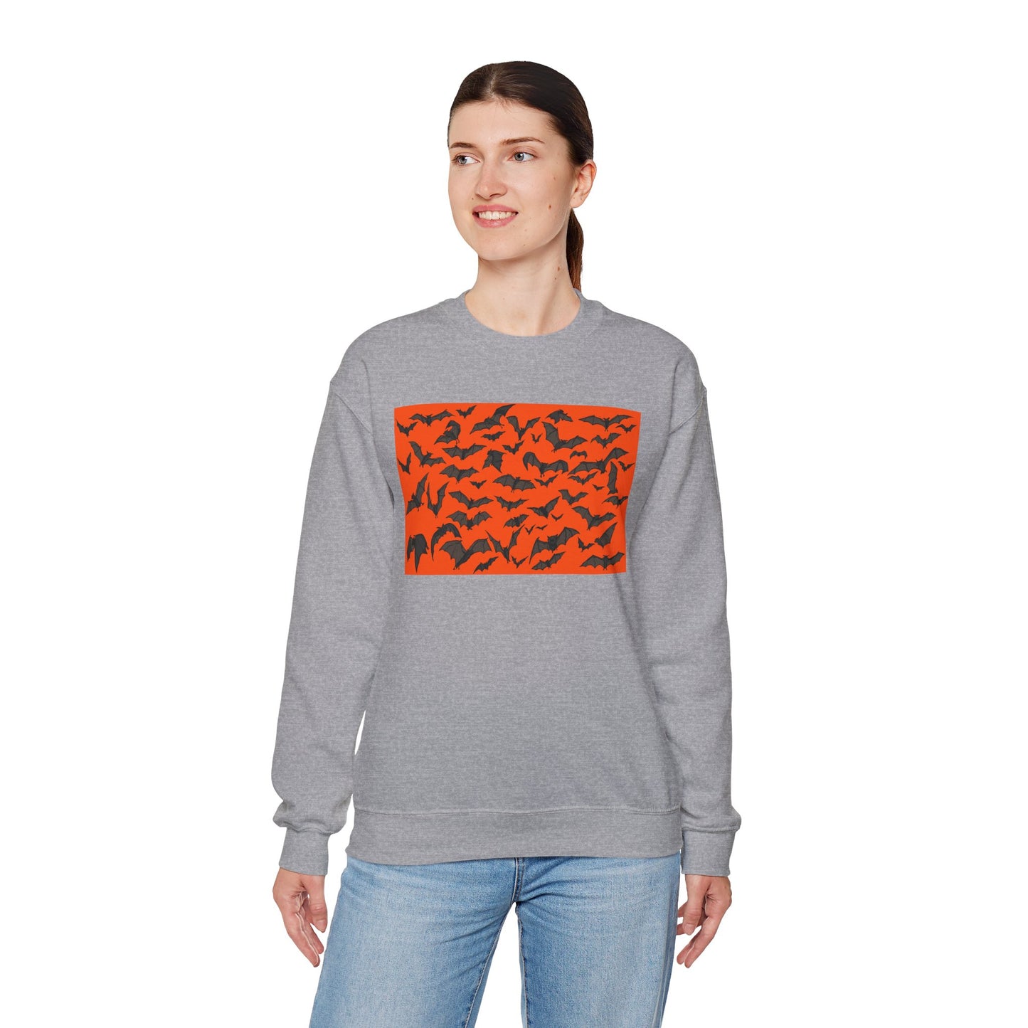Halloween Bat Print Crewneck Sweatshirt