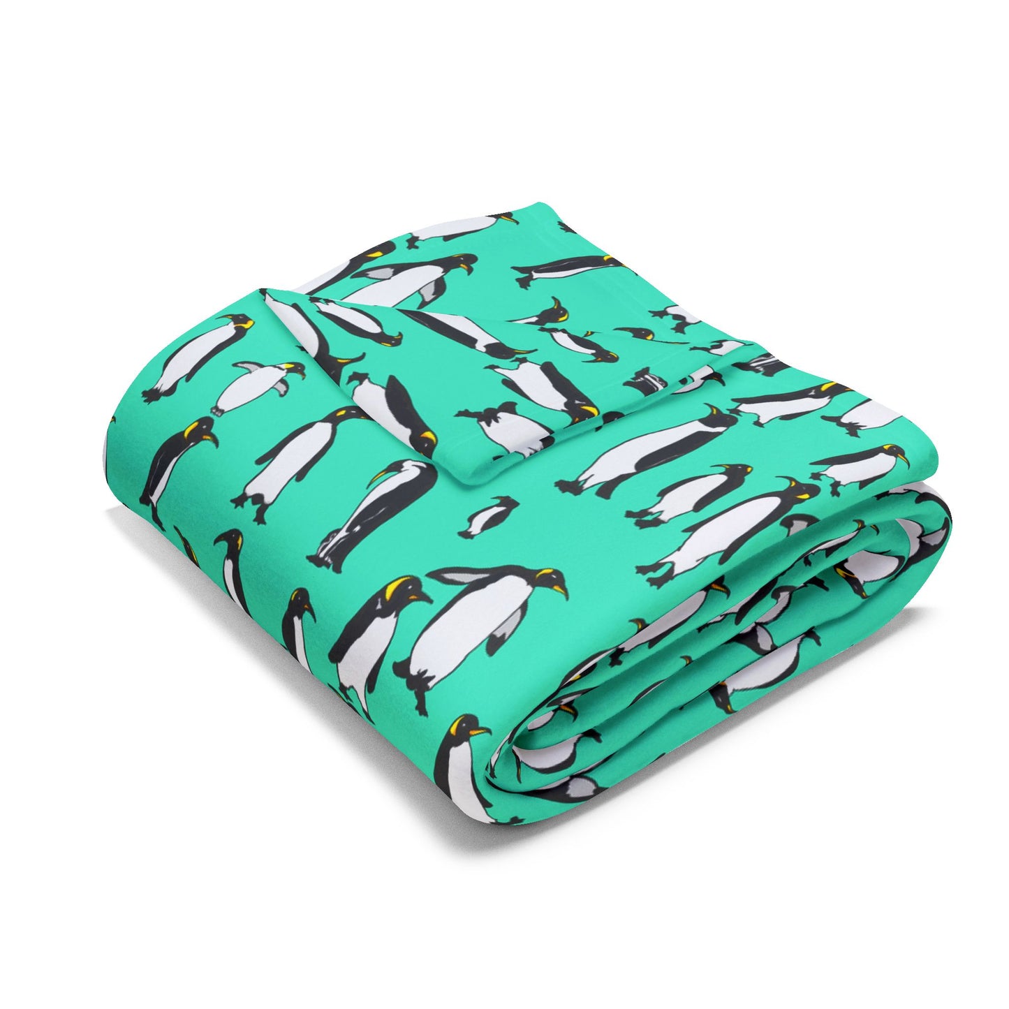 Rookery of Penguins - Teal - Arctic Fleece Blanket