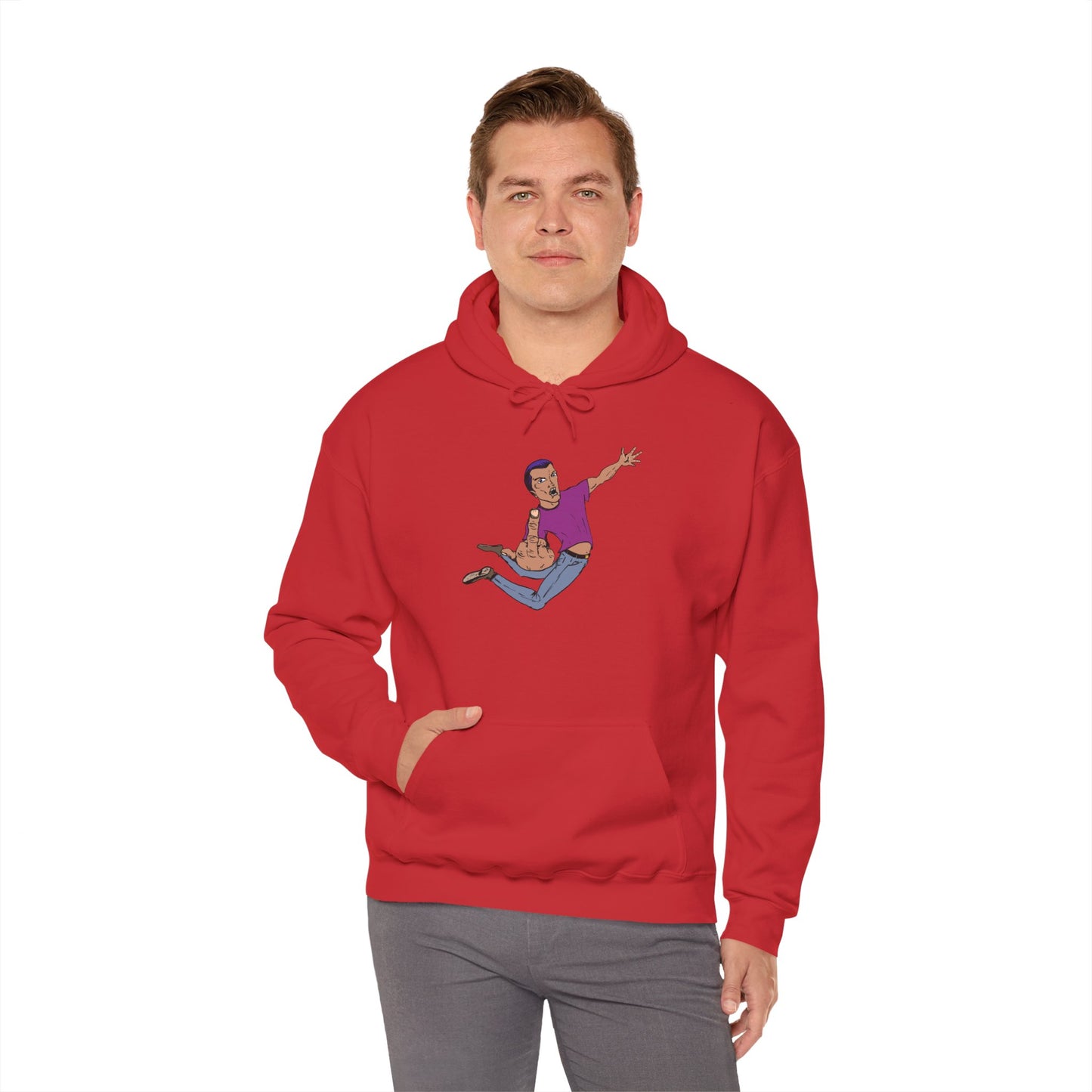 Funny Flying Eff Unisex Hooded Sweatshirt with Cartoon Design, Casual Hoodie, Gift for Friends, Birthday Gift, Loungewear