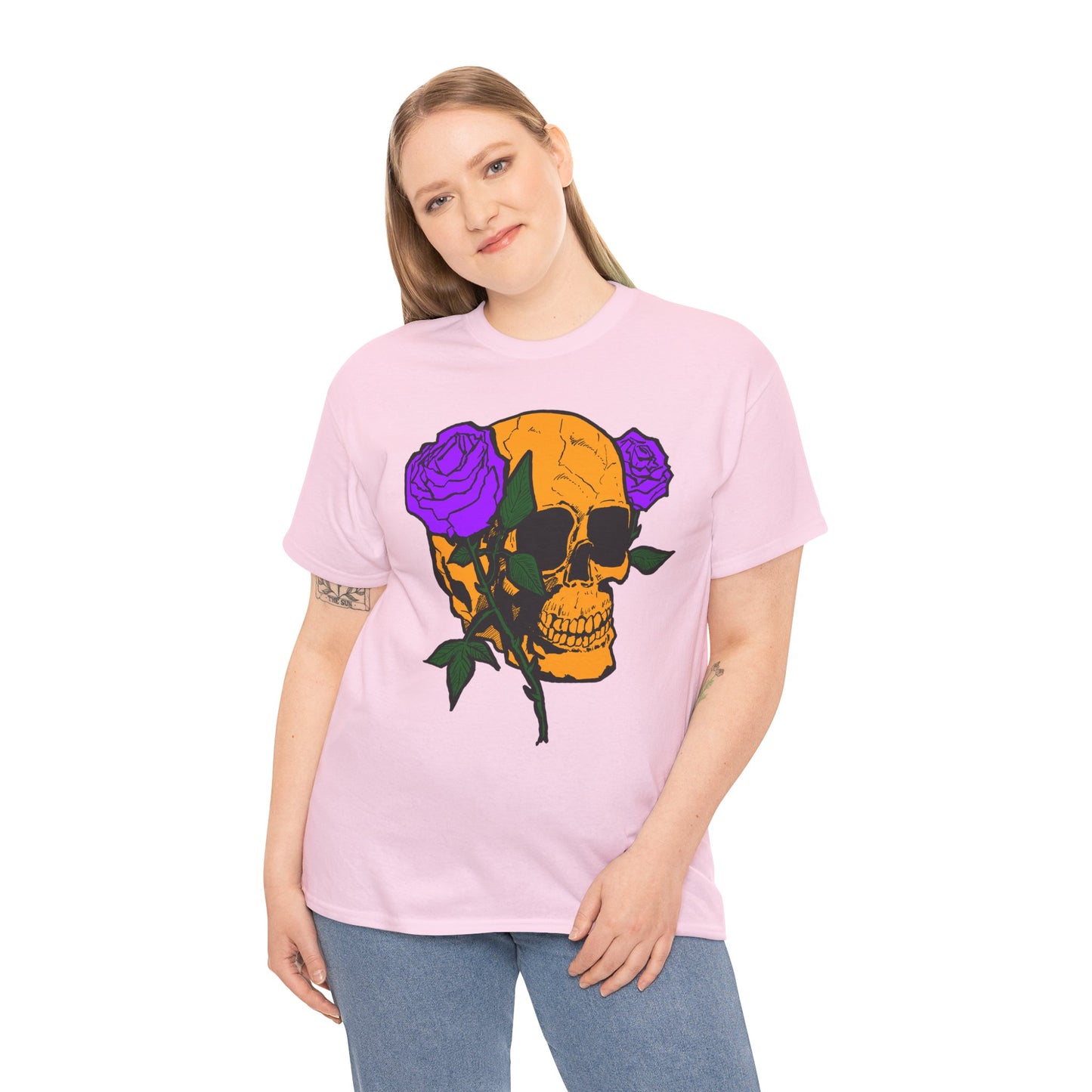 Skull and Roses Unisex Tee, Gothic Aesthetic Shirt, Vintage Graphic T-Shirt, Streetwear Essentials, Edgy Casual Wear