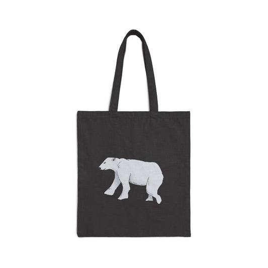 Canvas Tote Bag — Minimalist Polar Bear Eco Shopper