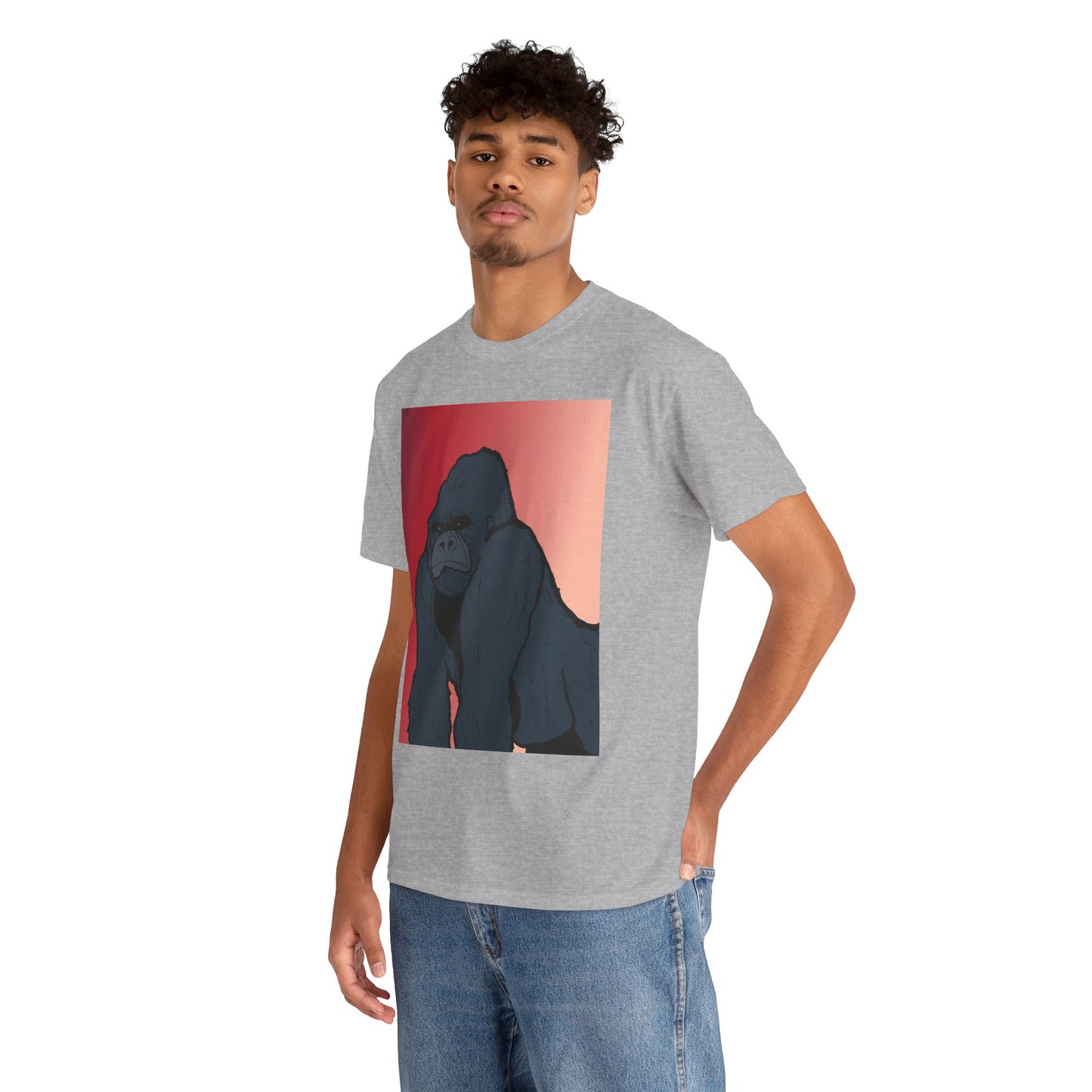 Gorilla Graphic Tee — Vintage Sunset Primate Illustration Shirt