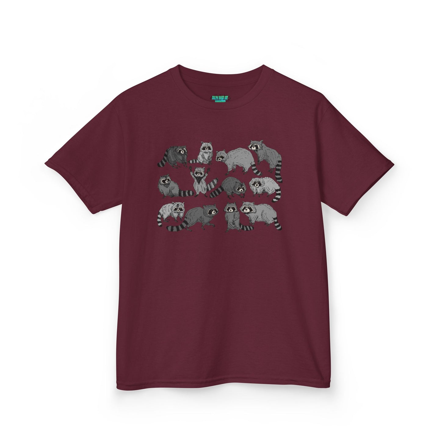 Cute Raccoons Pattern Kids Tee, Animal Lover Gift, Funny Raccoon Shirt, Children's Apparel, Birthday Outfit, Pet Lover Tee
