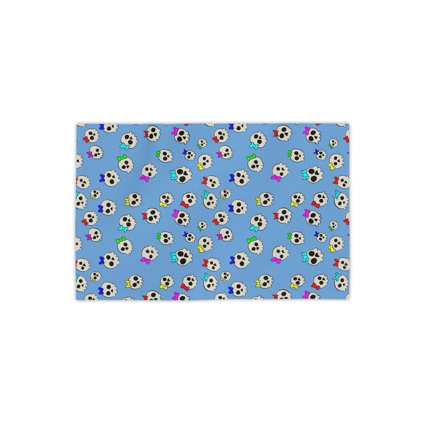 Delightfully Cute Skulls - Light Blue - Beach Towels