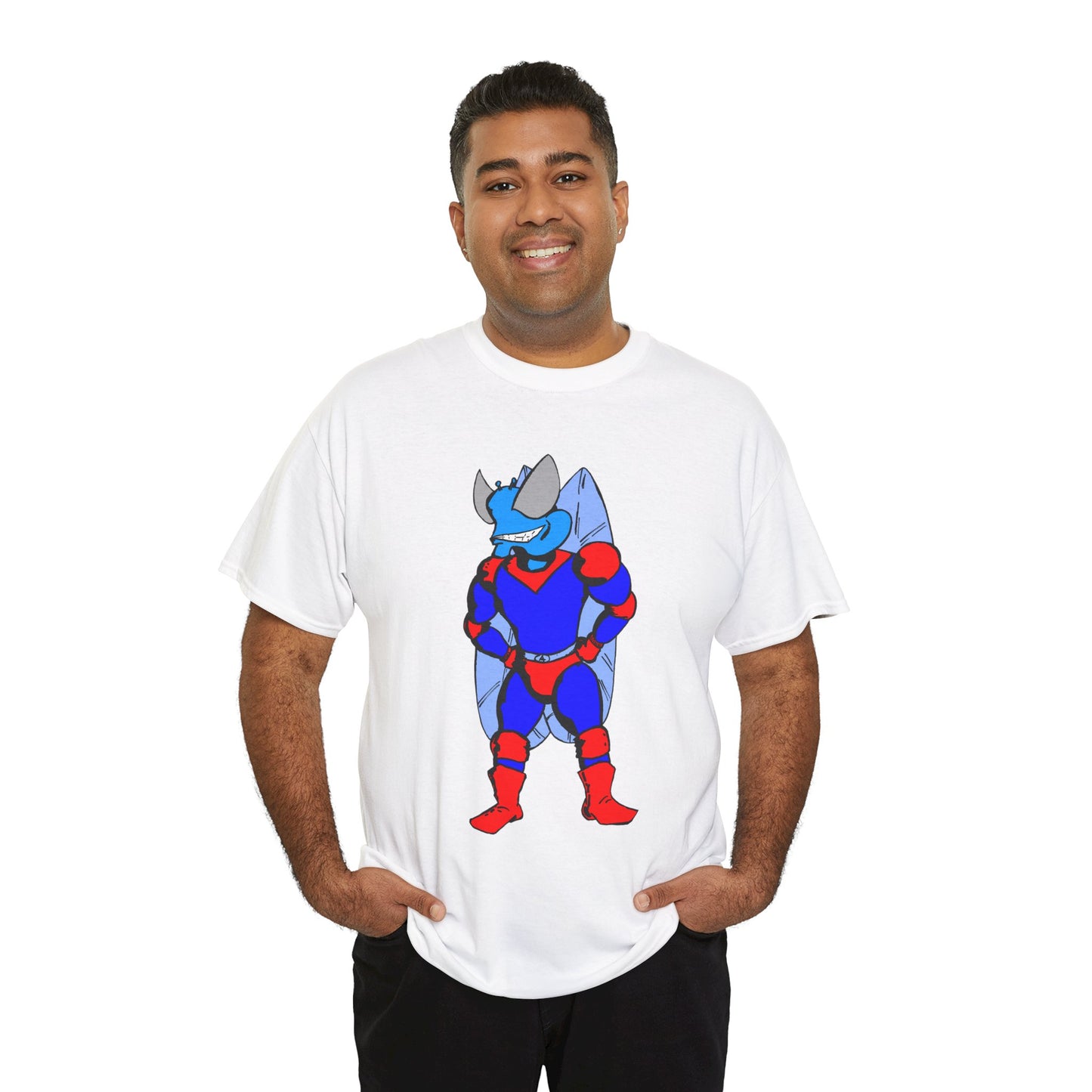 Astro-Fly Hero Graphic Tee - Blue & Red Superhero T-Shirt