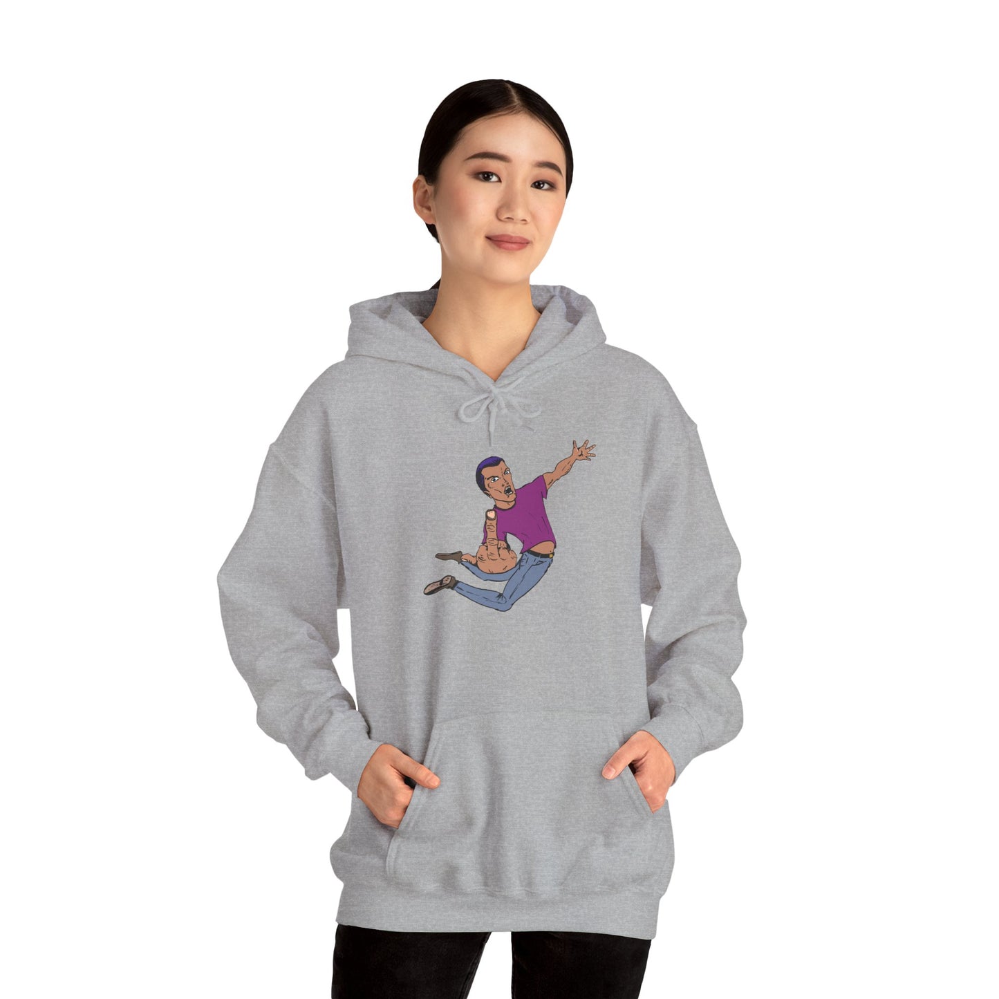 Funny Flying Eff Unisex Hooded Sweatshirt with Cartoon Design, Casual Hoodie, Gift for Friends, Birthday Gift, Loungewear