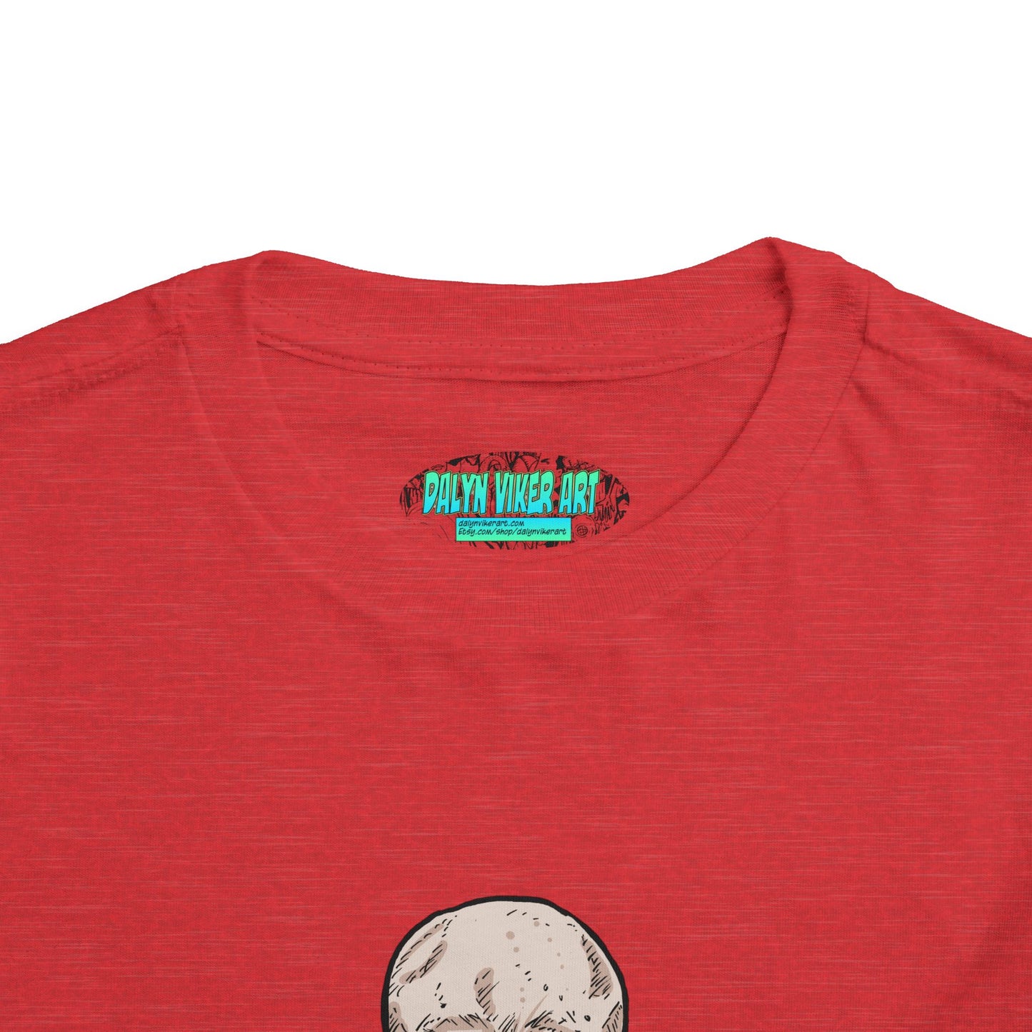 Toddler Tee — Skull with Red & Blue Electric Guitars Rock Shirt