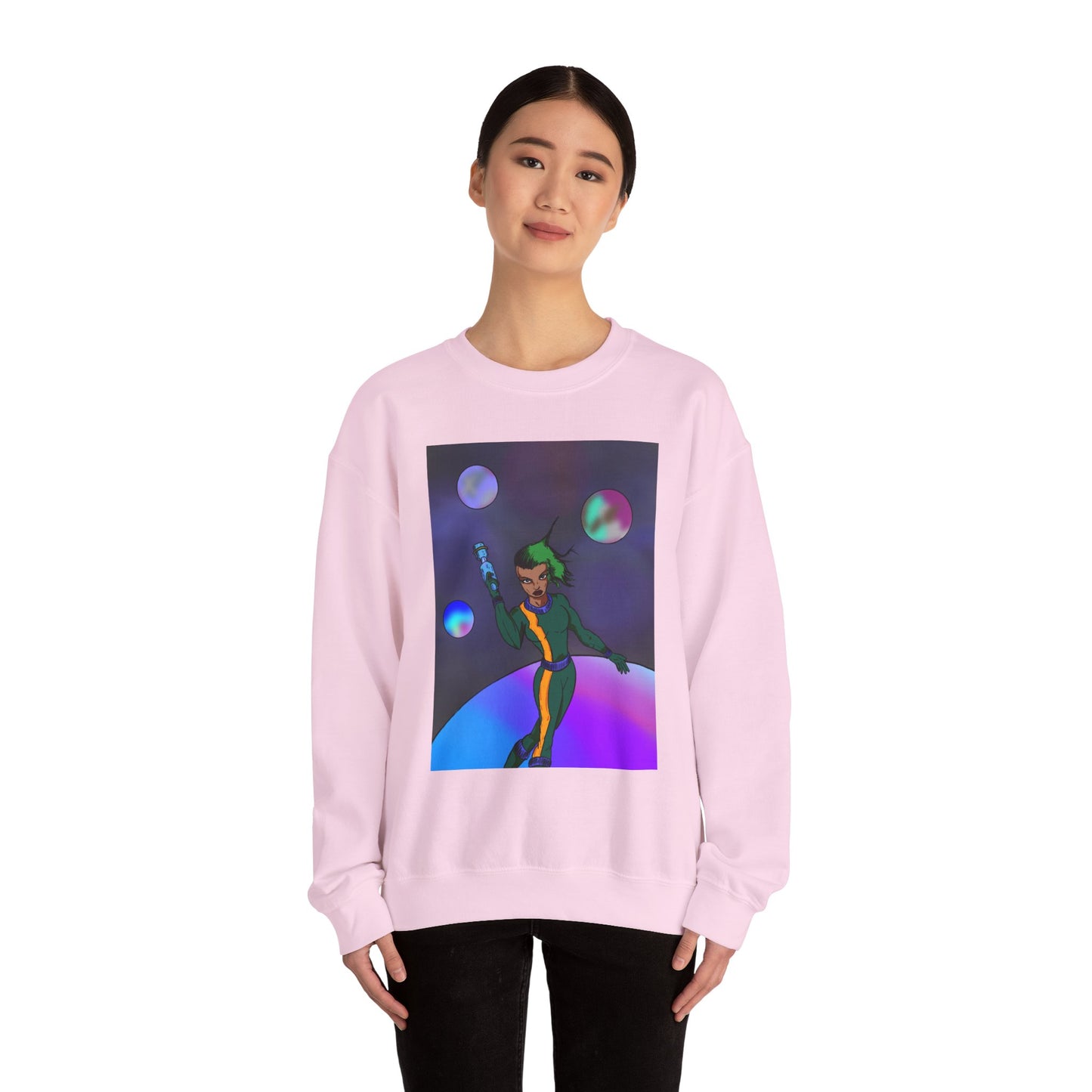Cosmic Character Crewneck Sweatshirt – Fun, Unisex Design for Casual Style