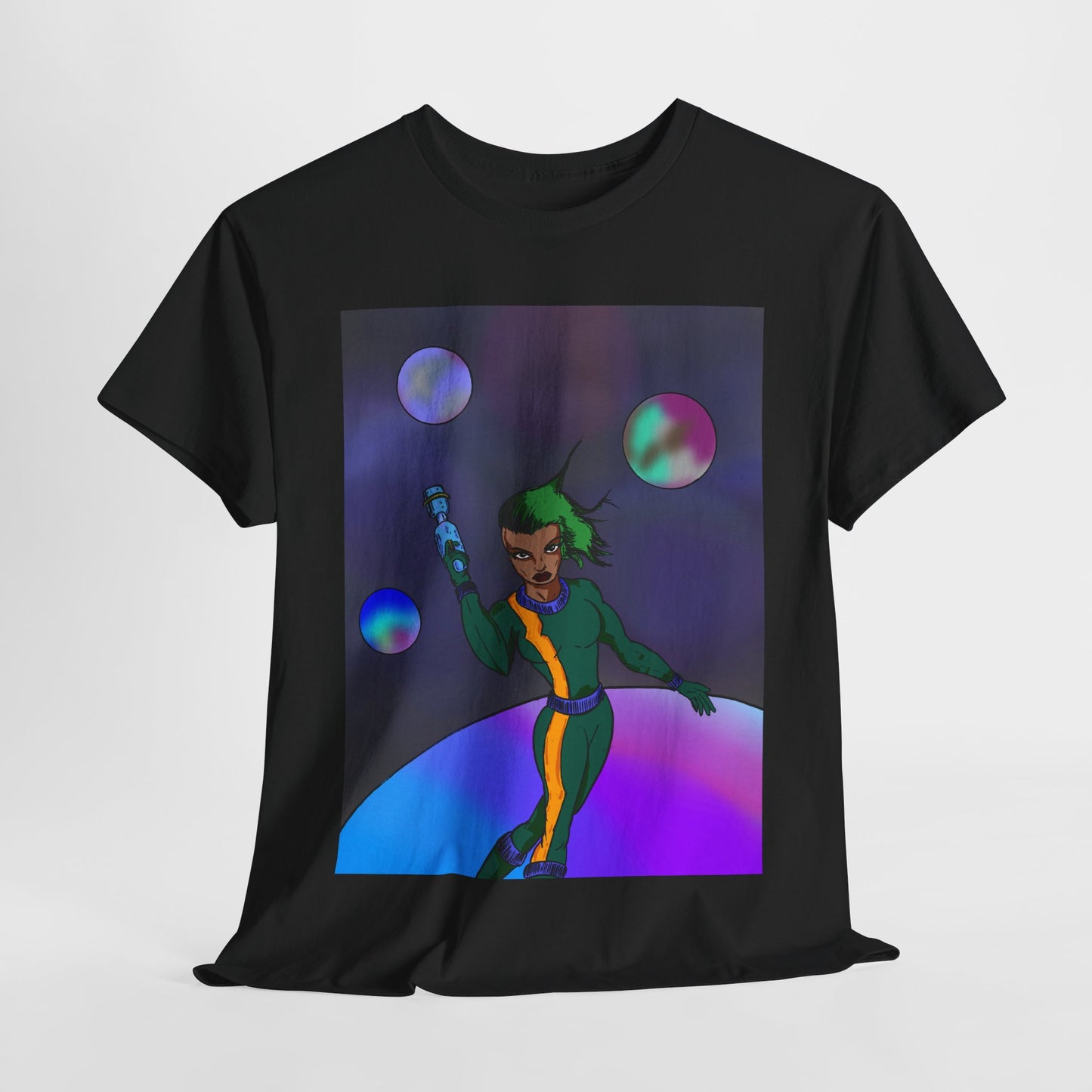Cosmic Hero Vibe Tee - Unisex Heavy Cotton Tee, Space Art Shirt, Retro Sci-Fi T-Shirt, Gift for Space Lovers, Unique Graphic Tee