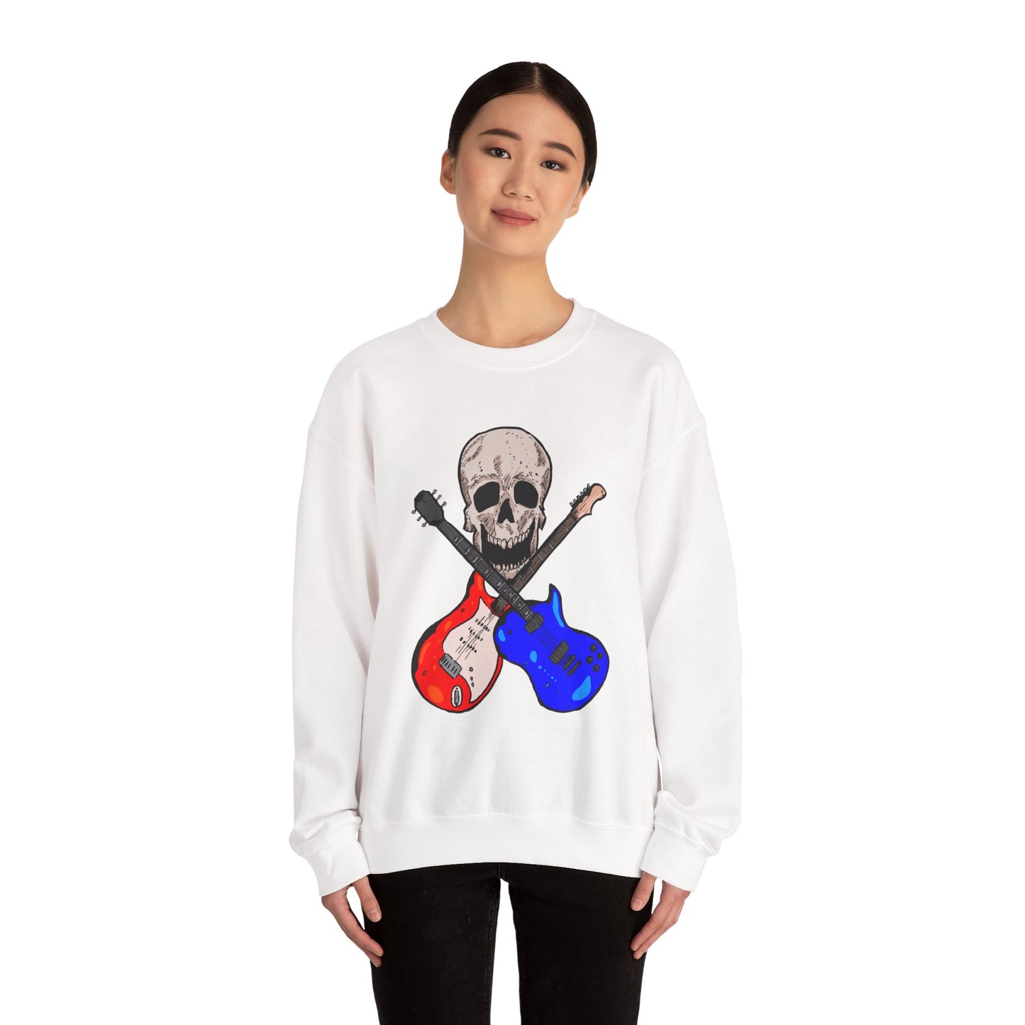 Skull and Guitar Crewneck Sweatshirt