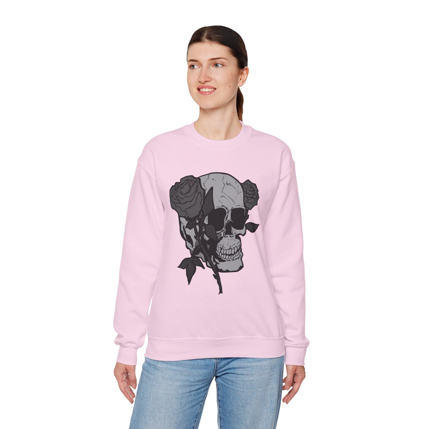 Skull and Roses Crewneck Sweatshirt - Unisex Heavy Blend™